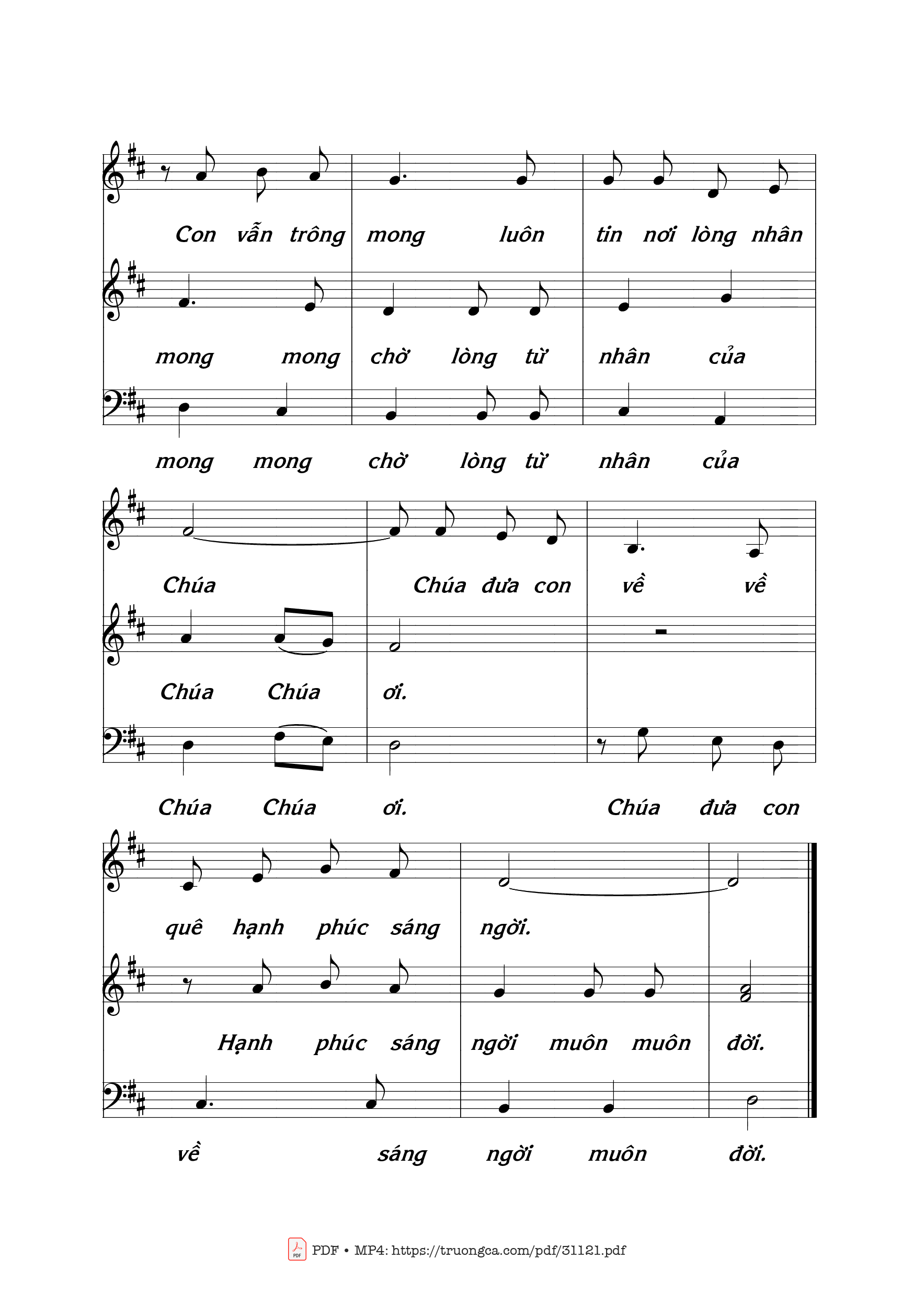 Page 3 of Sheet music PDF Chúa Đưa Con Về - Thái Nguyên