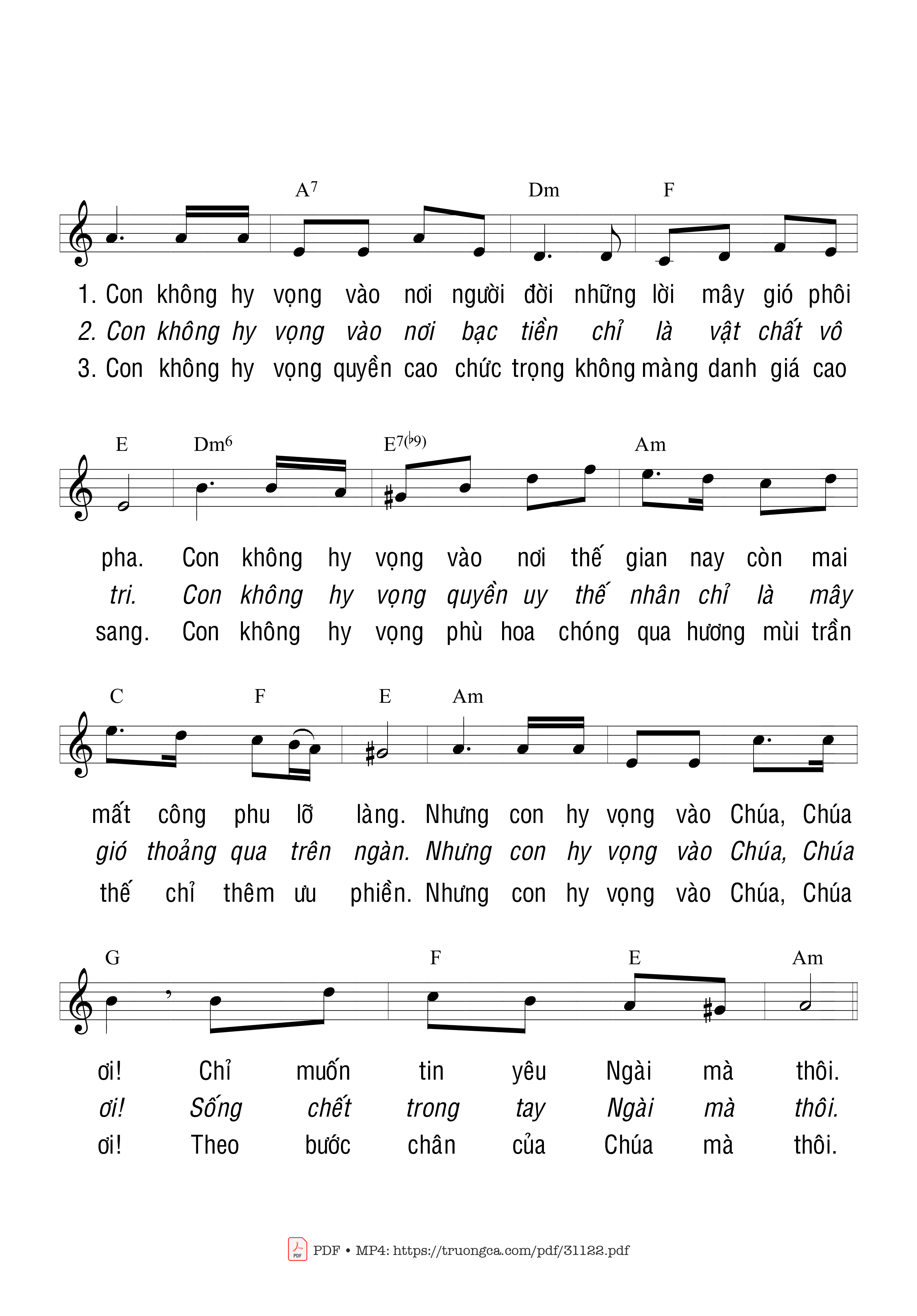 Page 2 of Sheet music PDF Hy vọng vào Chúa - Thái Nguyên