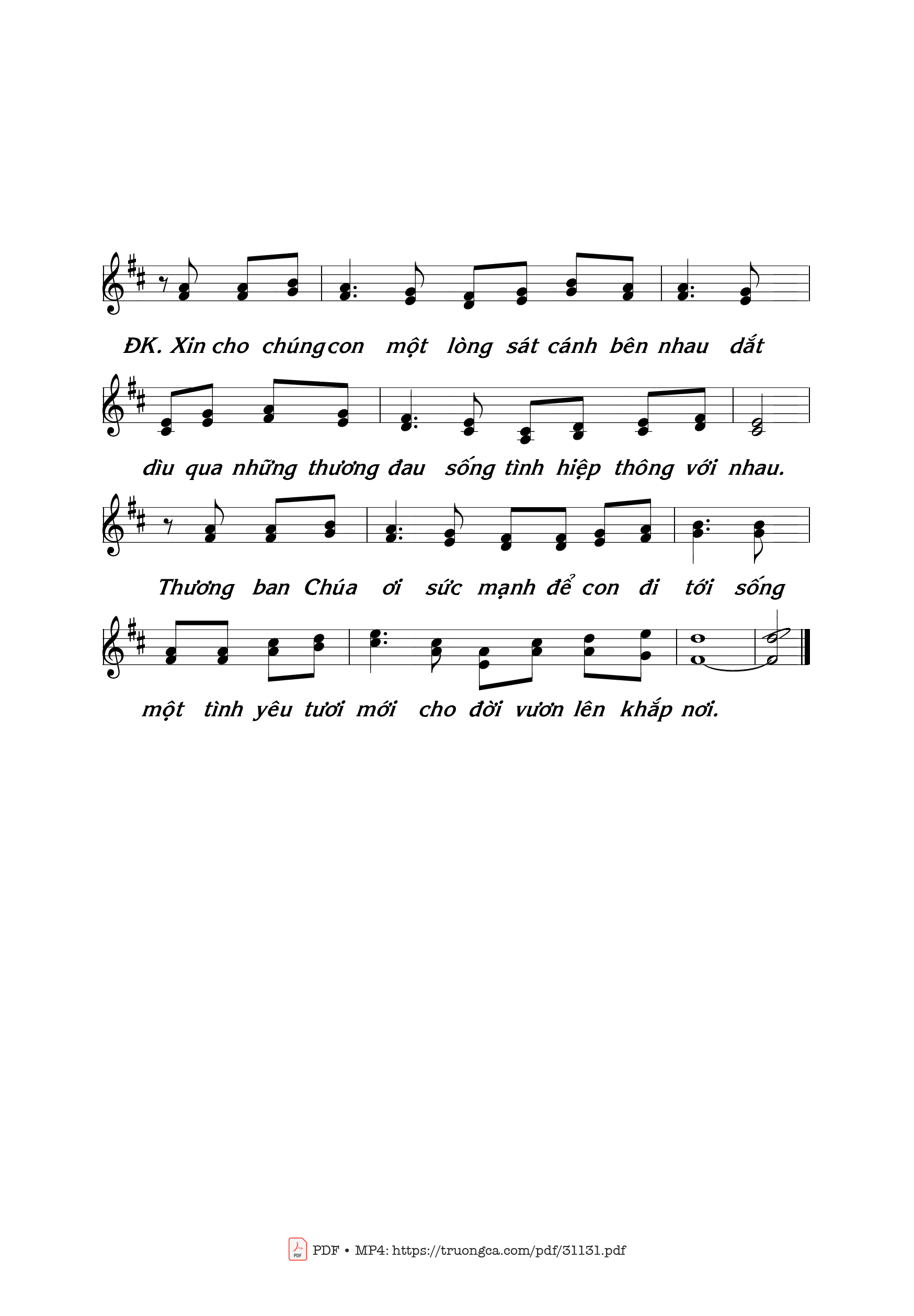 Page 2 of Sheet music PDF Đồng hành với gia đình - Thái Nguyên