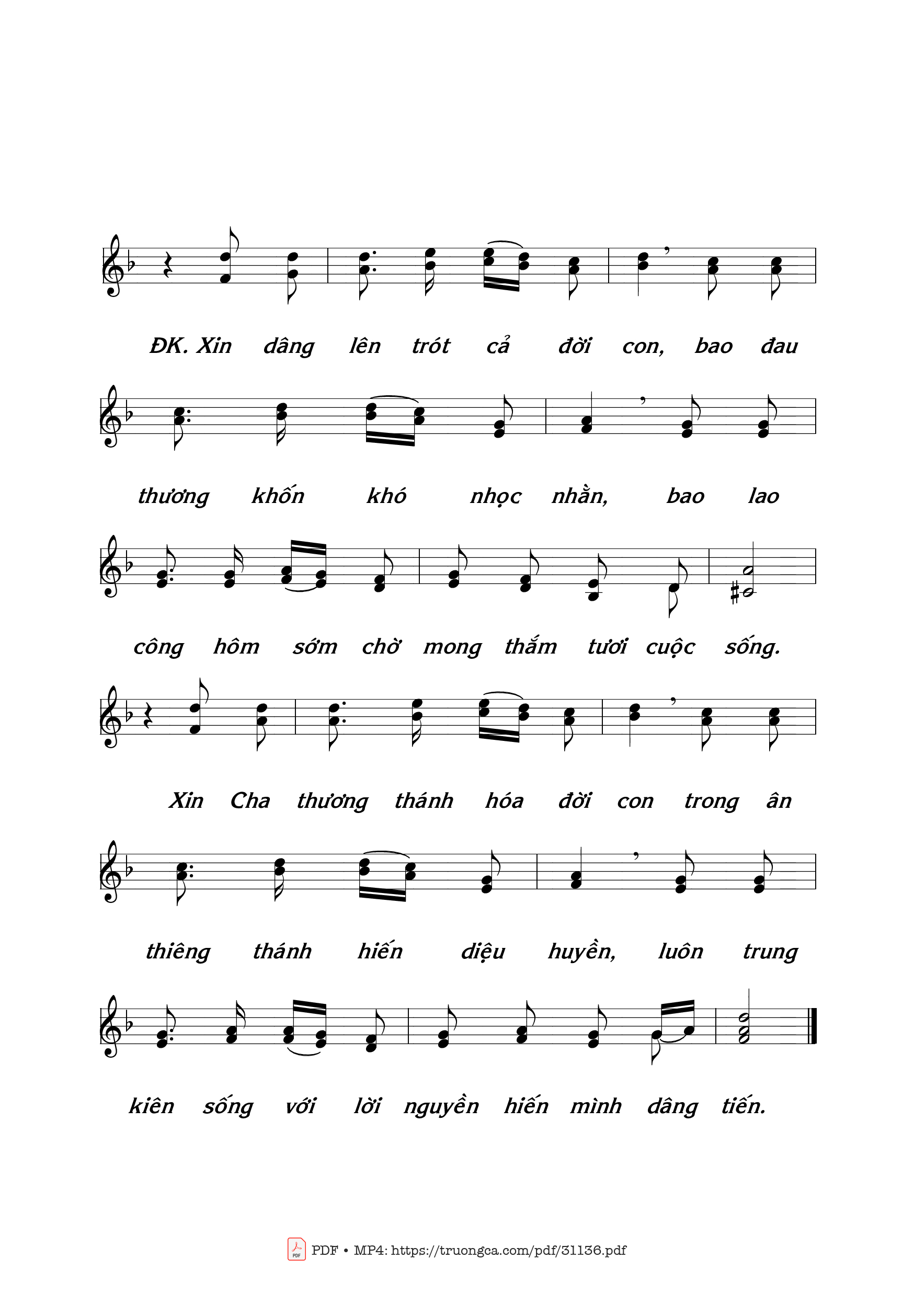 Page 2 of Sheet music PDF Dâng Tiến Đời Con - Thái Nguyên