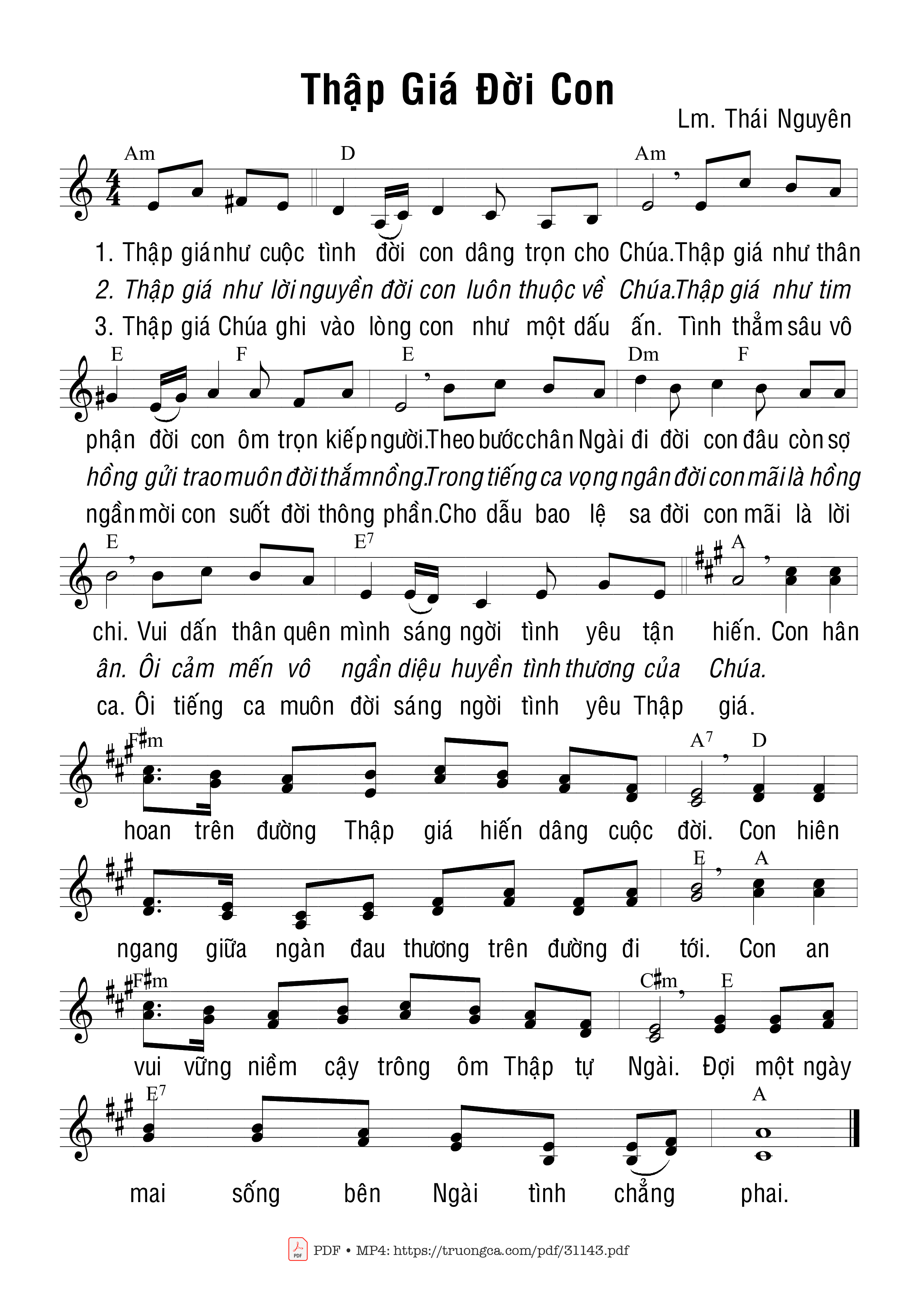 Sheet PDF of Thập giá đời con