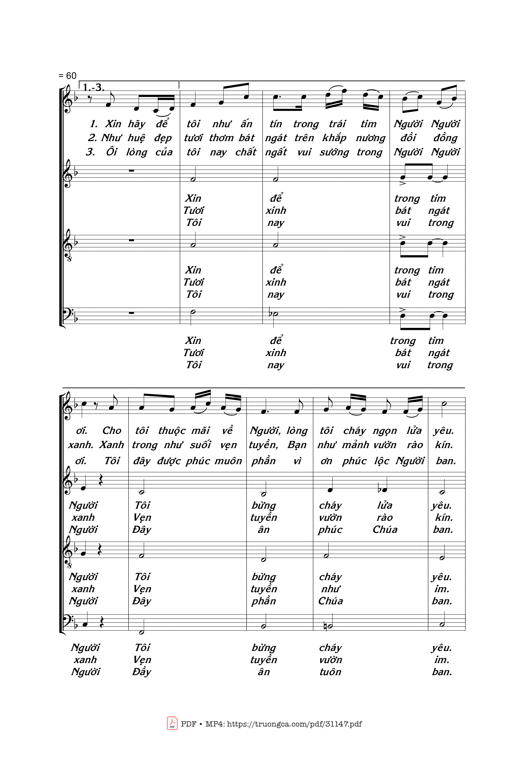 Page 3 of Sheet music PDF Bạn tình của lòng tôi - Thái Nguyên