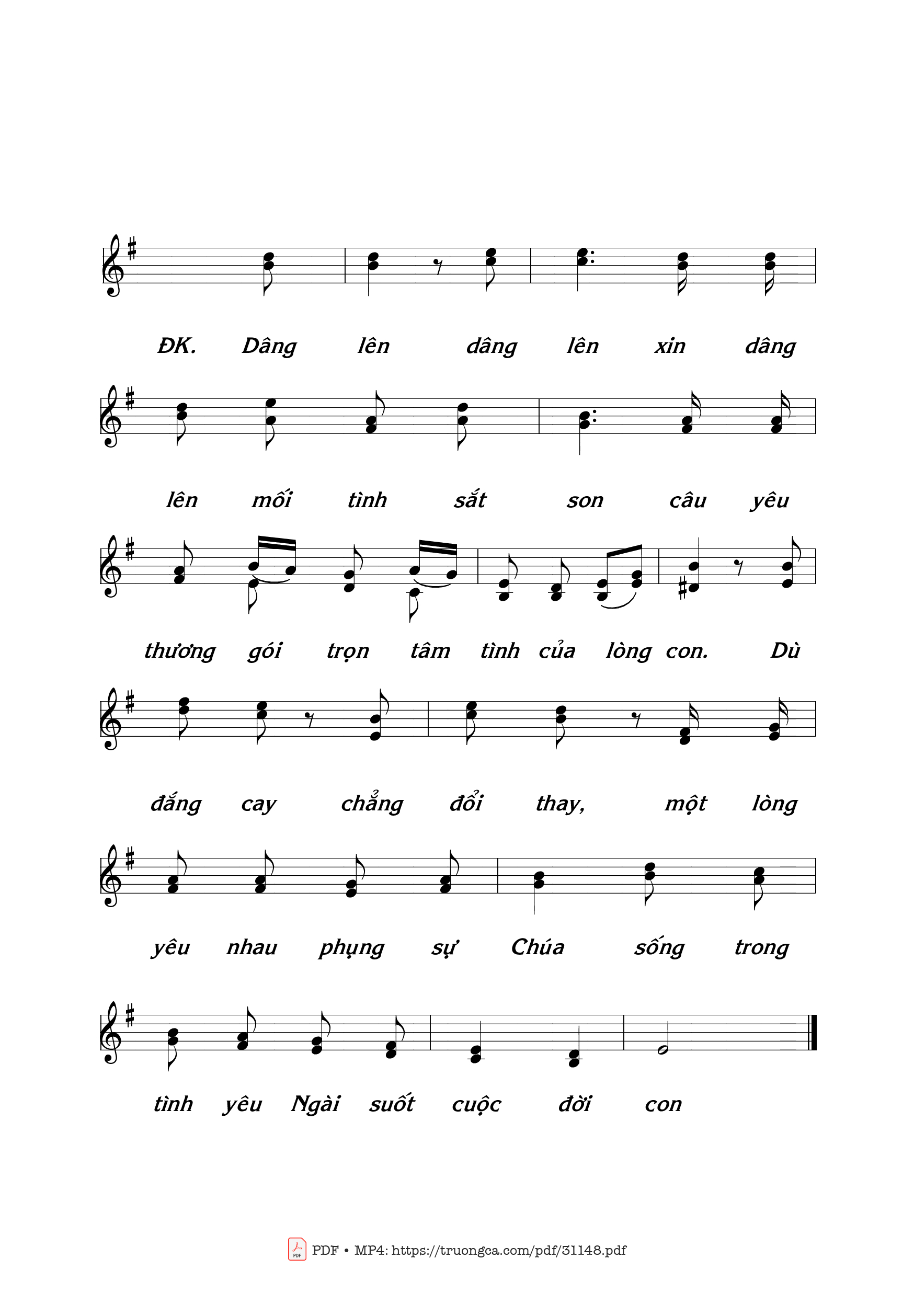Page 2 of Sheet music PDF Dâng Chúa Tình Yêu 1 - Thái Nguyên