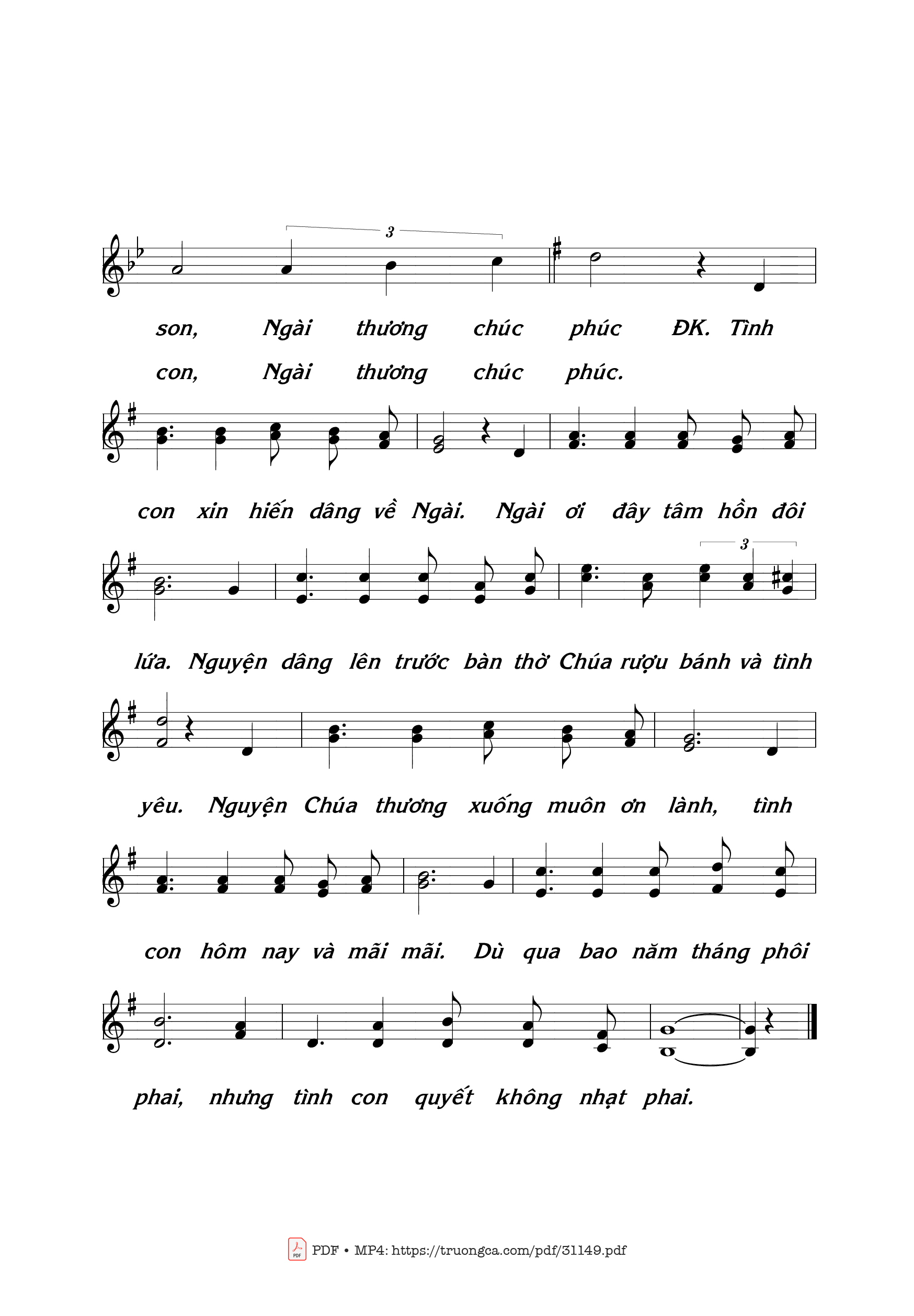 Page 2 of Sheet music PDF Dâng Chúa tình yêu 2 - Thái Nguyên
