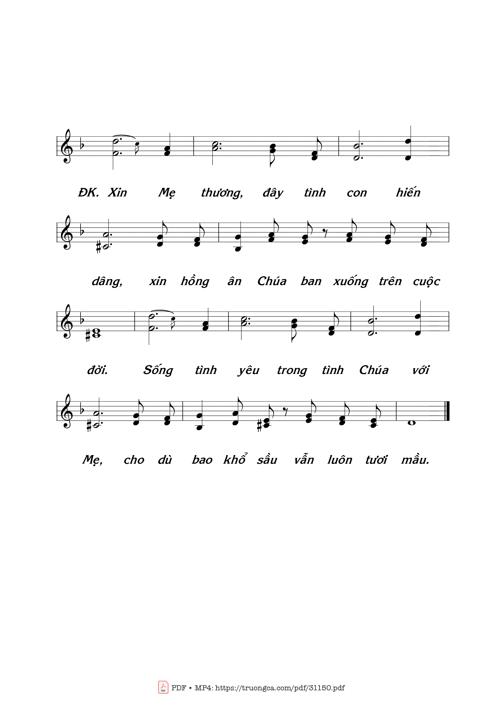 Page 2 of Sheet music PDF Dâng Mẹ tình yêu 1 - Thái Nguyên