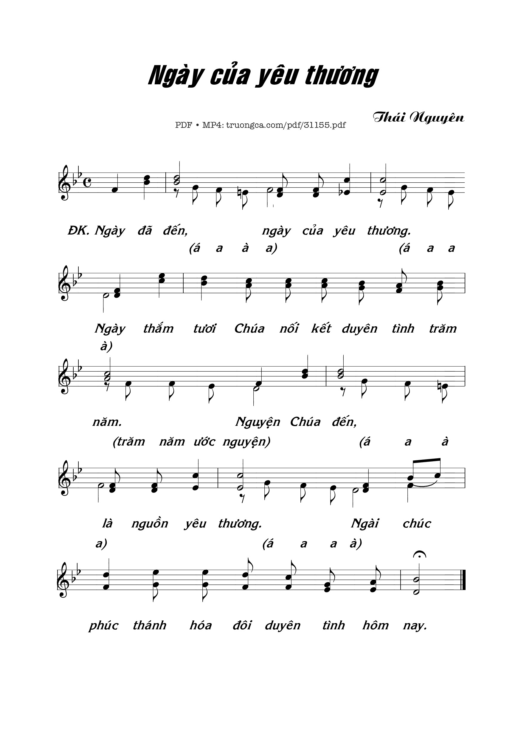 Sheet PDF of Ngày của yêu thương