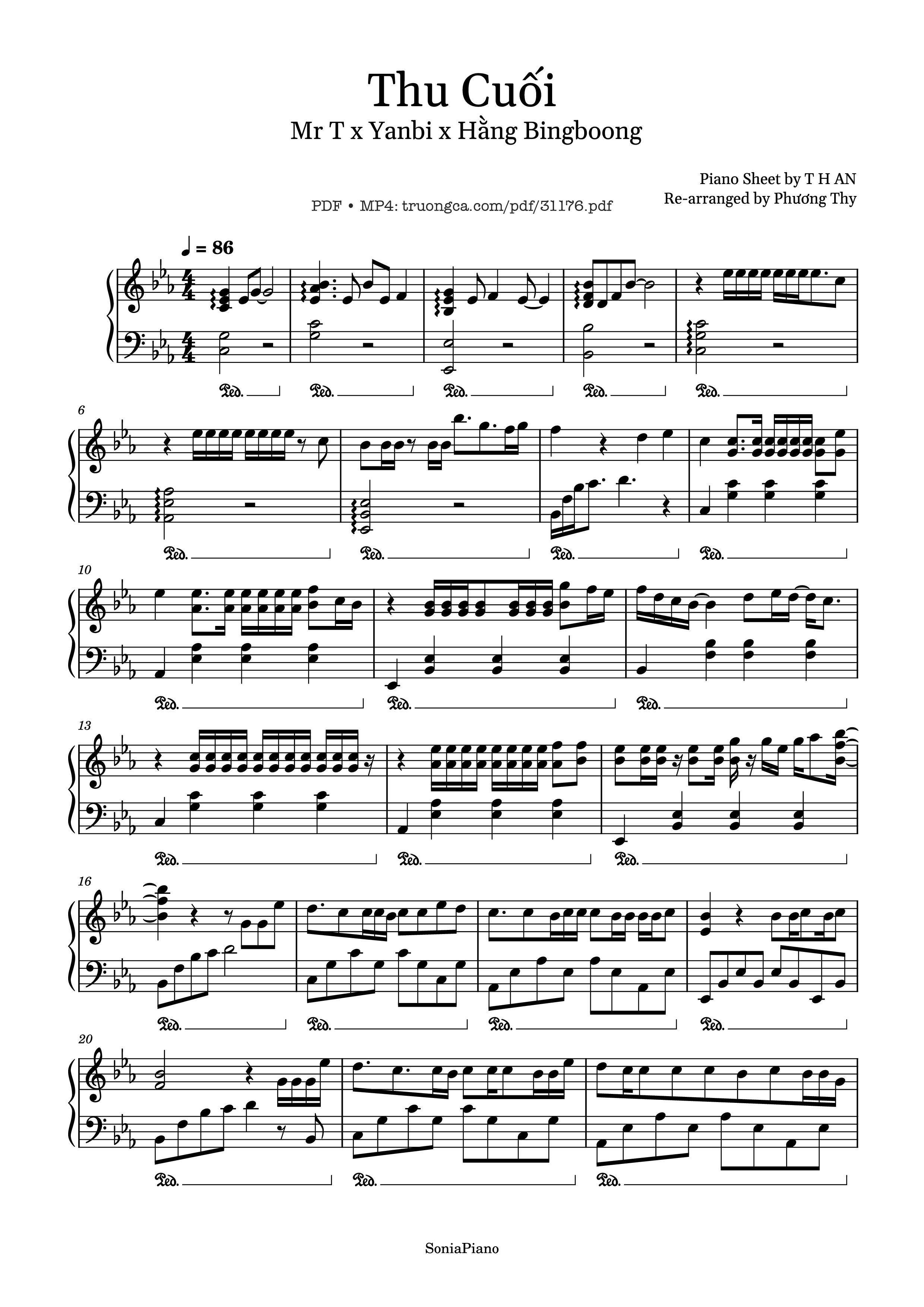 Sheet PDF of Thu Cuối Piano