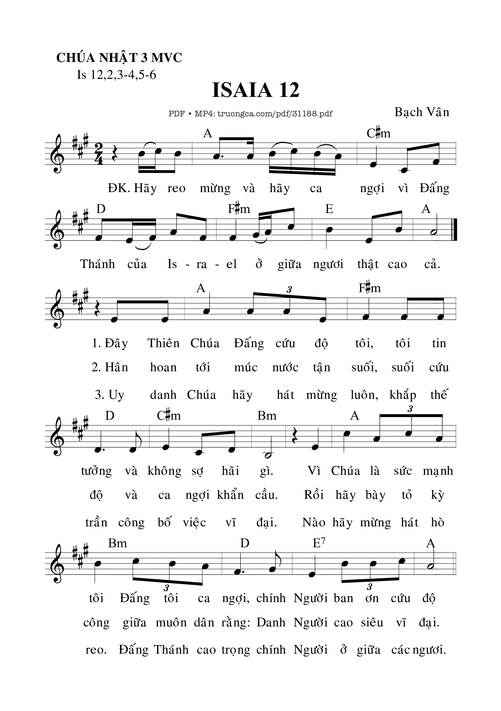 Sheet PDF of Chúa Nhật 3C Mùa Vọng