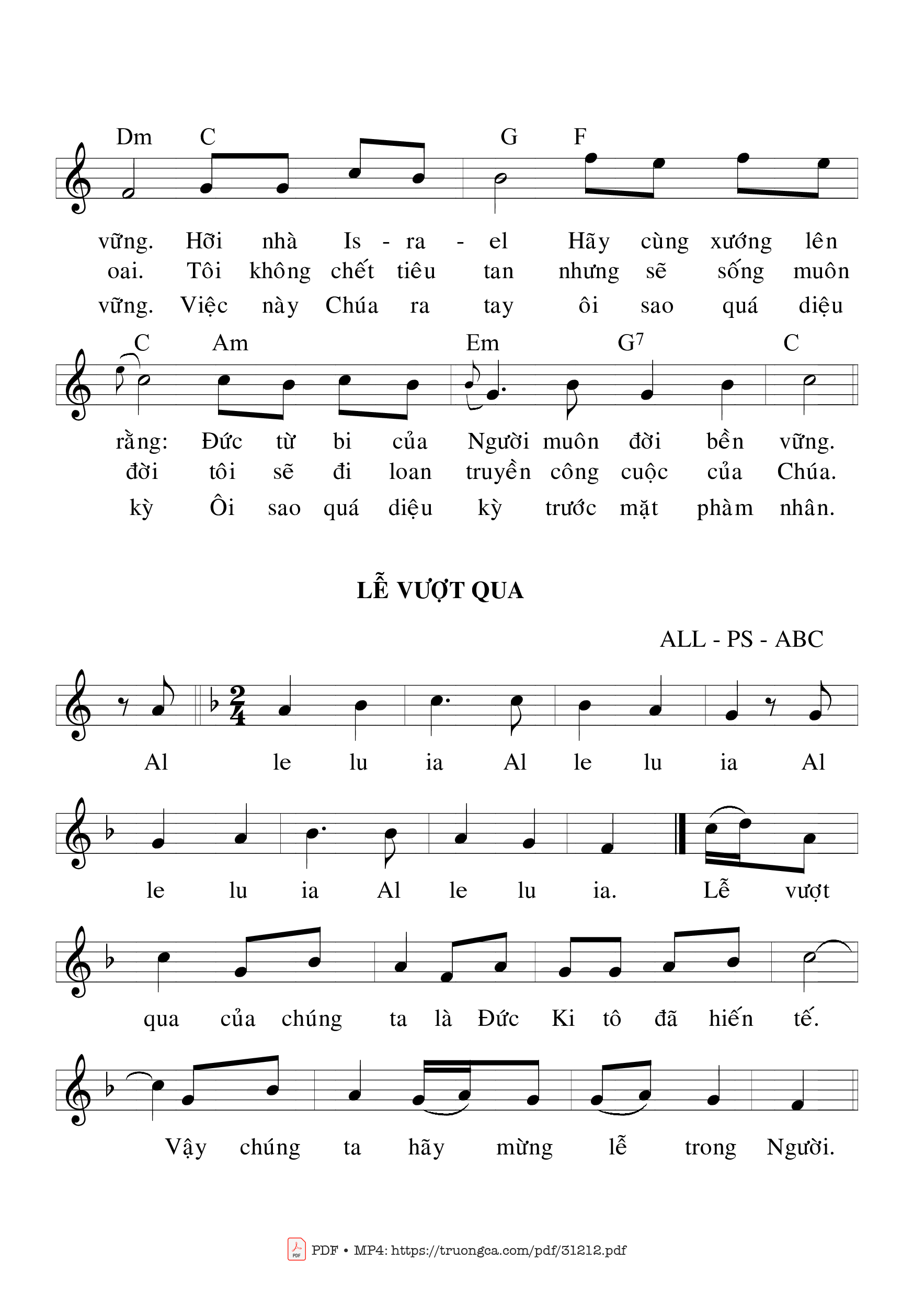Page 2 of Sheet music PDF Thánh Vịnh 117, Chúa Nhật Phục Sinh - Bạch Vân