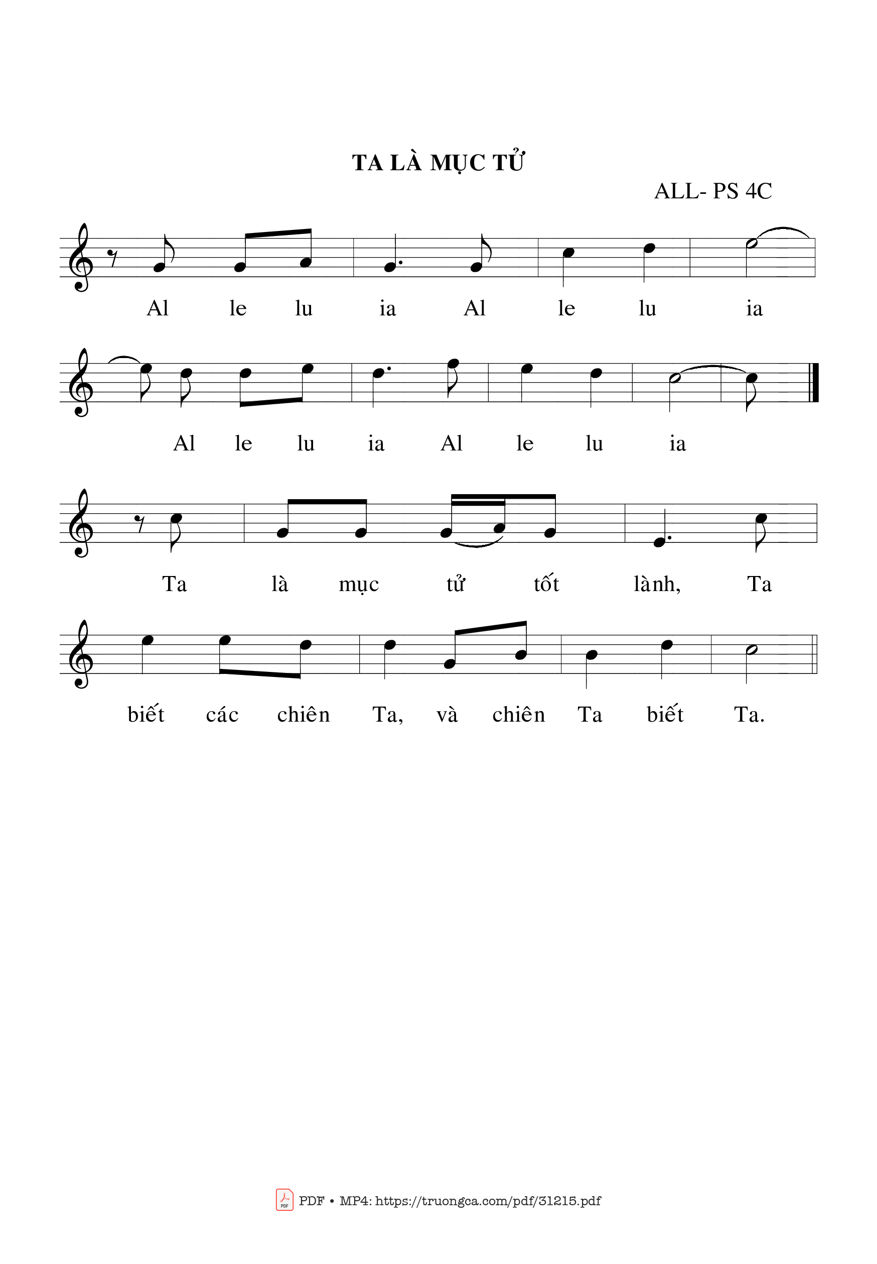 Page 2 of Sheet music PDF Thánh Vịnh 99, Chúa Nhật 4C Phục Sinh - Bạch Vân