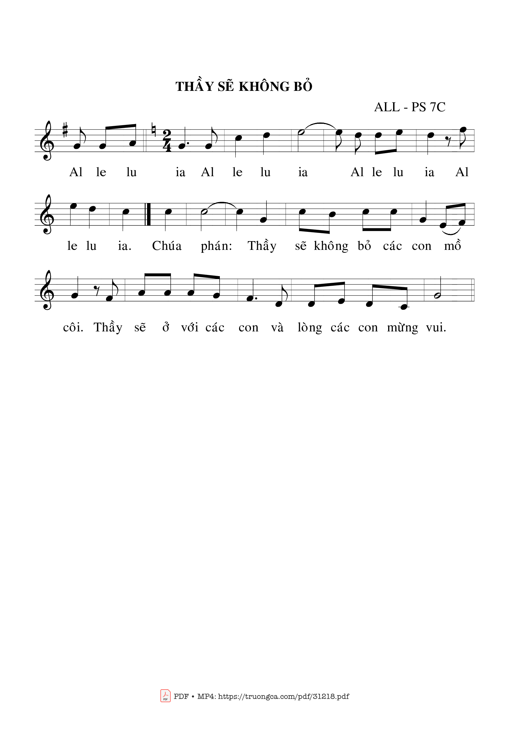 Page 2 of Sheet music PDF Thánh Vịnh 96, Chúa Nhật 7C Phục Sinh - Bạch Vân