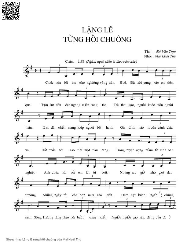 Sheet PDF of Lặng lẽ từng hồi chuông