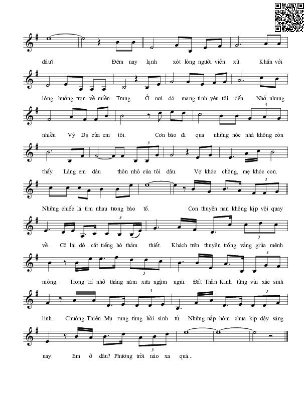 Page 2 of Sheet music PDF Lặng lẽ từng hồi chuông - Mai Hoài Thu