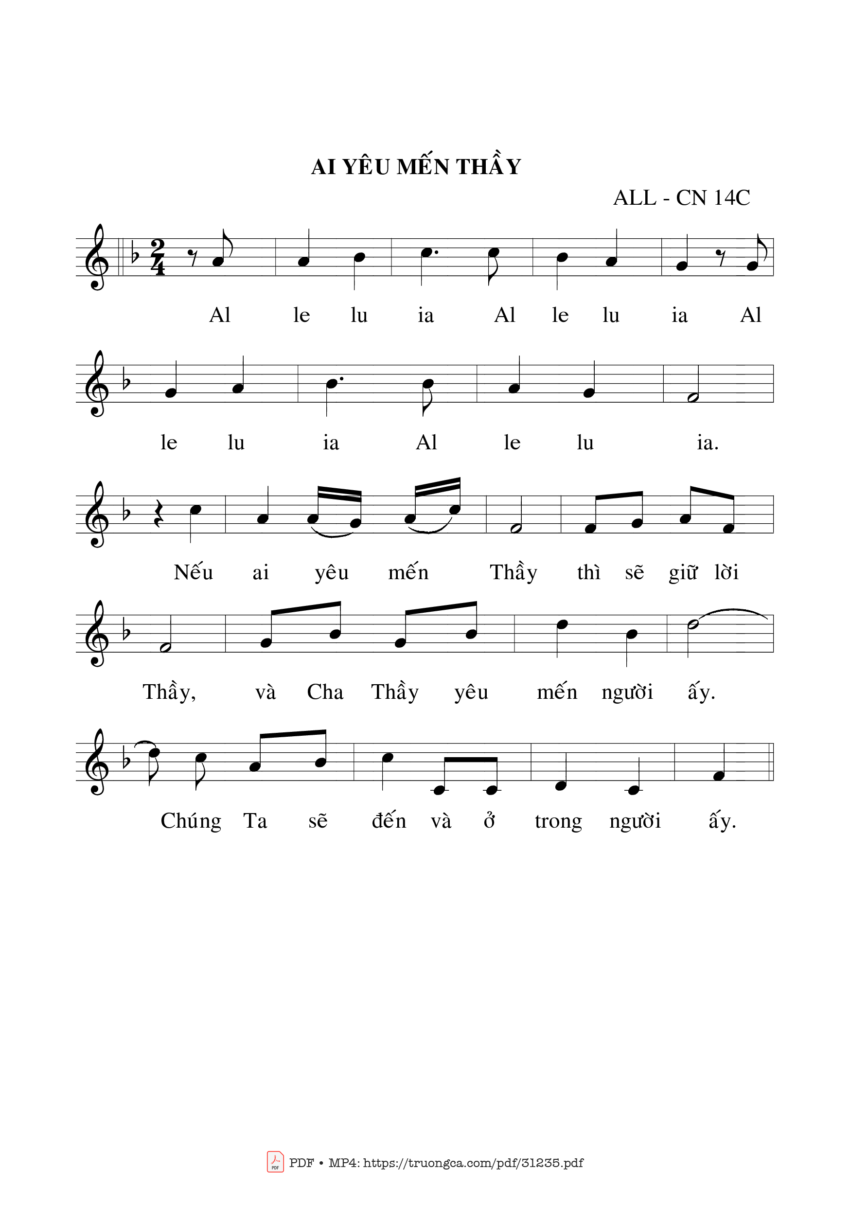 Page 2 of Sheet music PDF Thánh Vịnh 65, Chúa Nhật 14C Thường Niên - Bạch Vân
