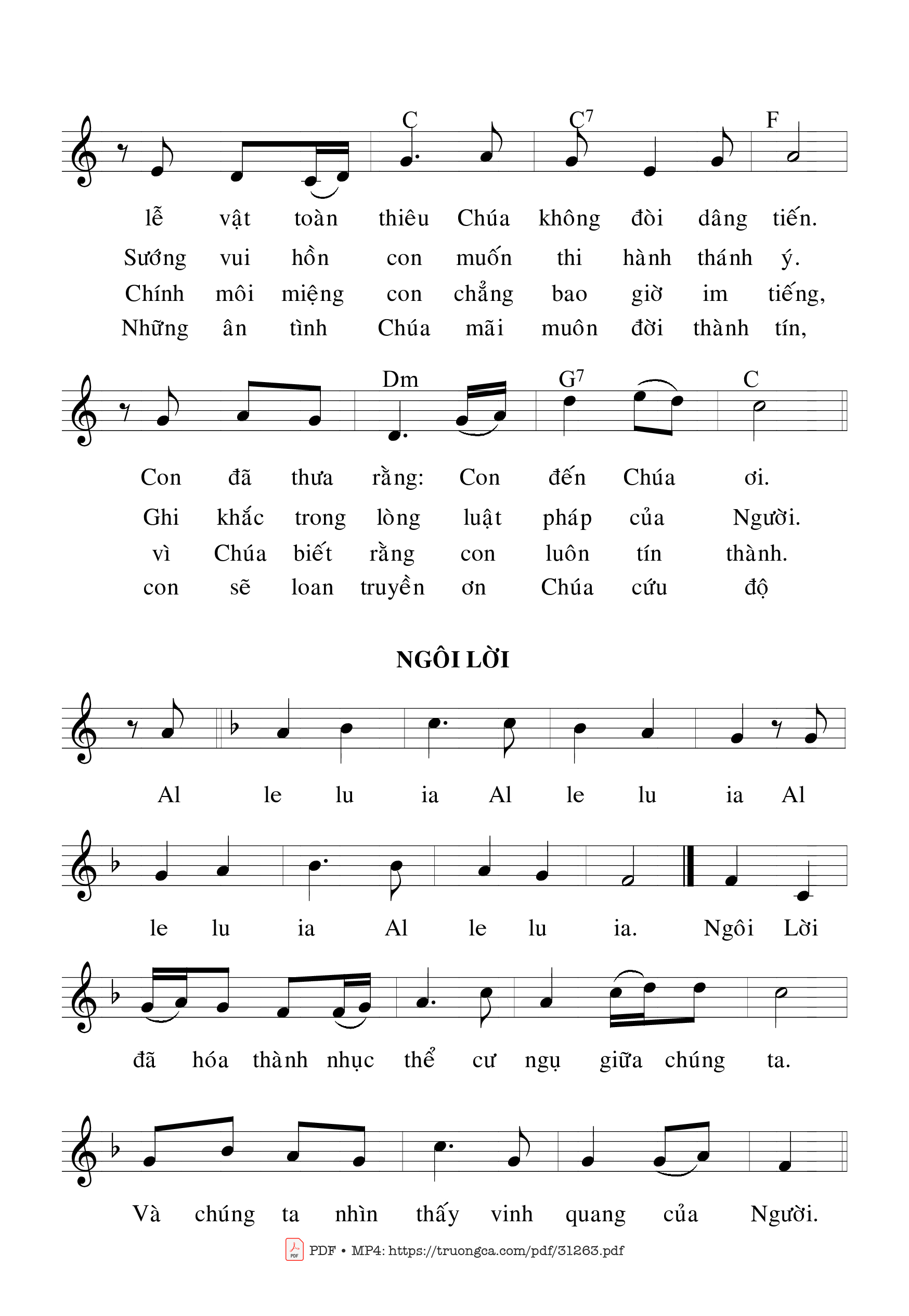 Page 2 of Sheet music PDF Thánh Vịnh 39, Lễ Truyền Tin - Bạch Vân