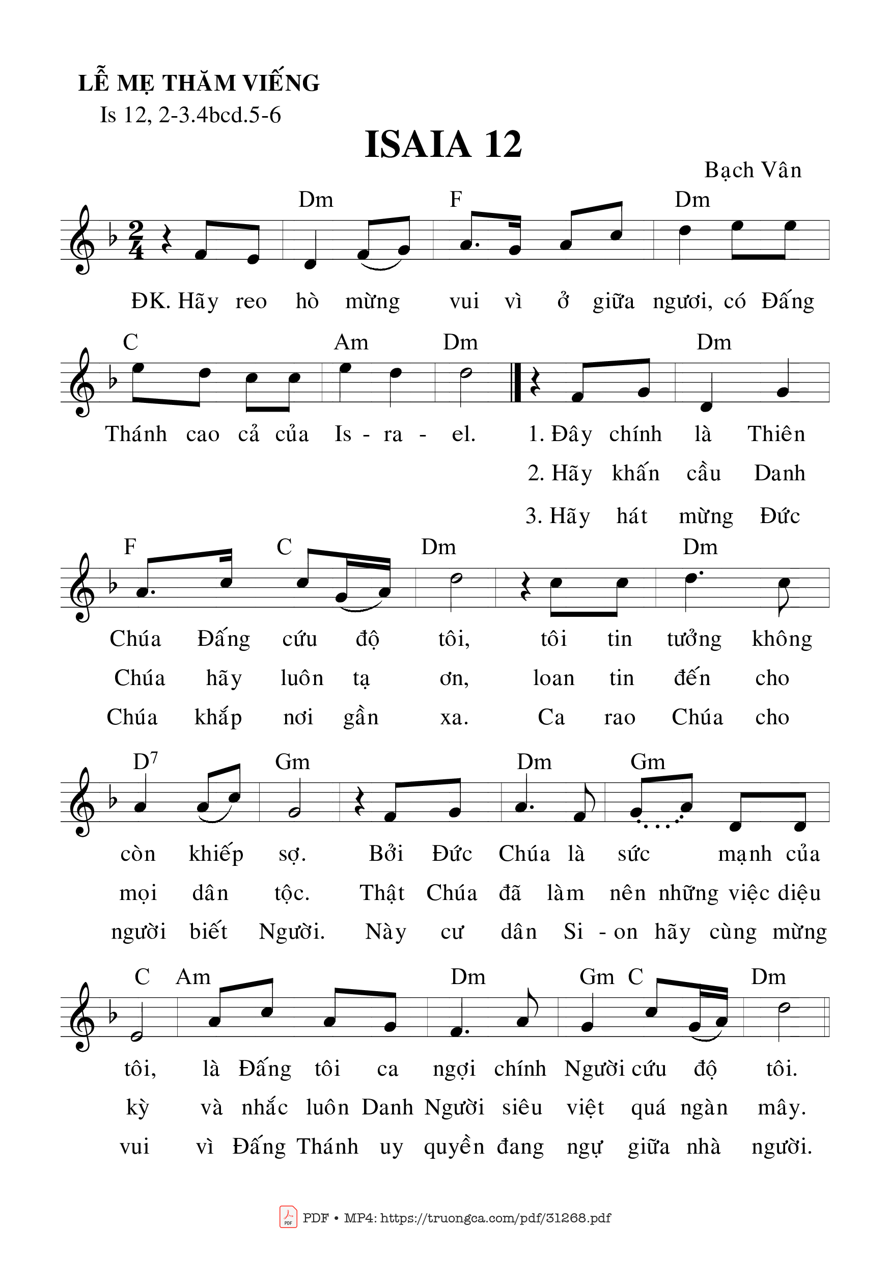 Sheet PDF of Lễ Mẹ Thăm Viếng