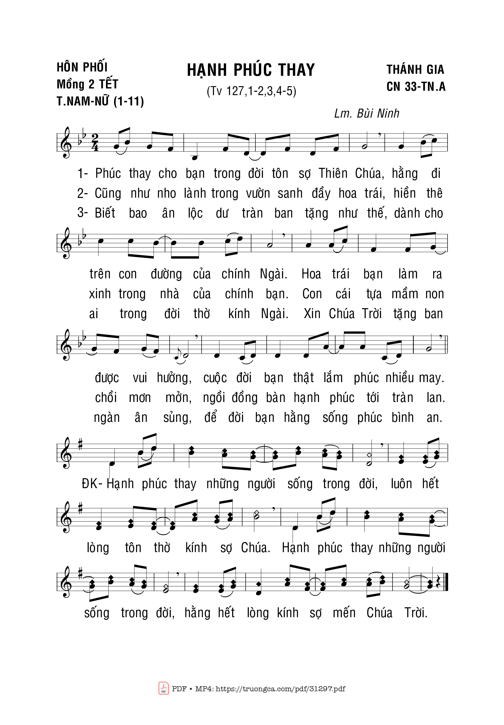 Page 1 of Sheet music PDF Hạnh Phúc Thay - Bùi Ninh