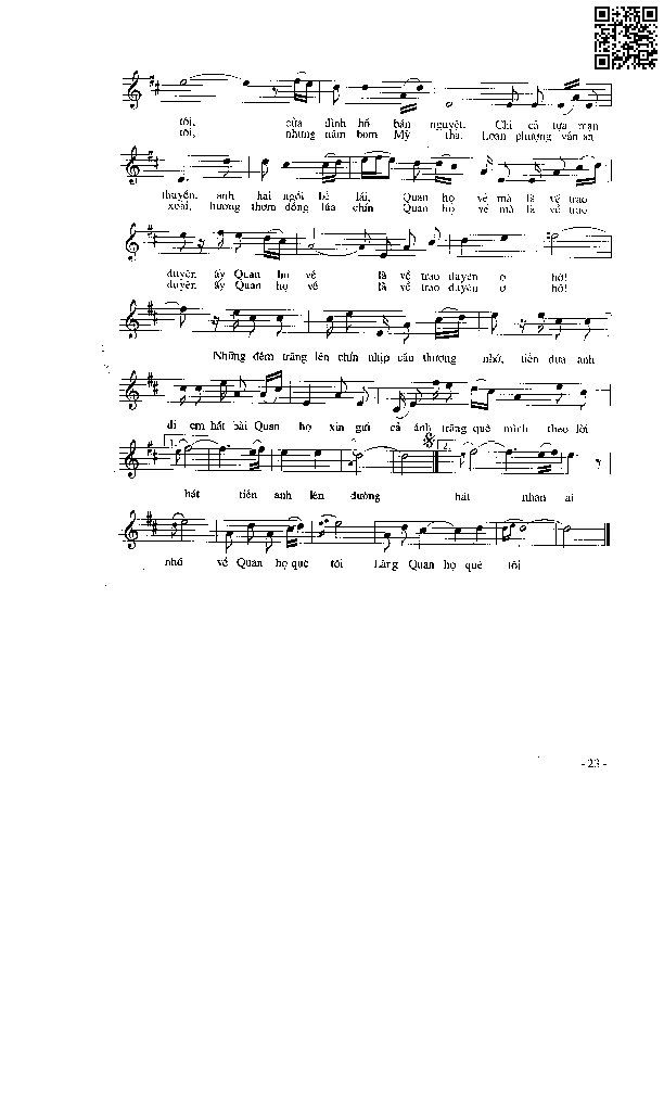 Page 2 of Sheet music PDF Làng quan họ quê tôi - Nguyễn Trọng Tạo