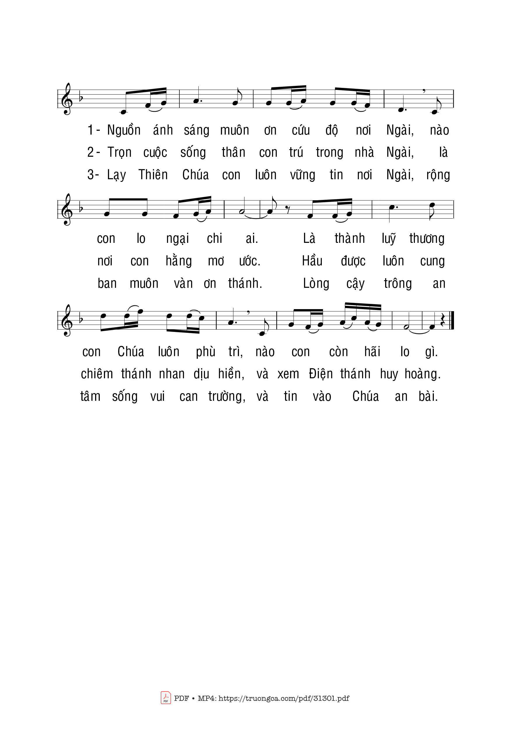 Page 2 of Sheet music PDF Nguồn Ánh Sáng (2) - Bùi Ninh