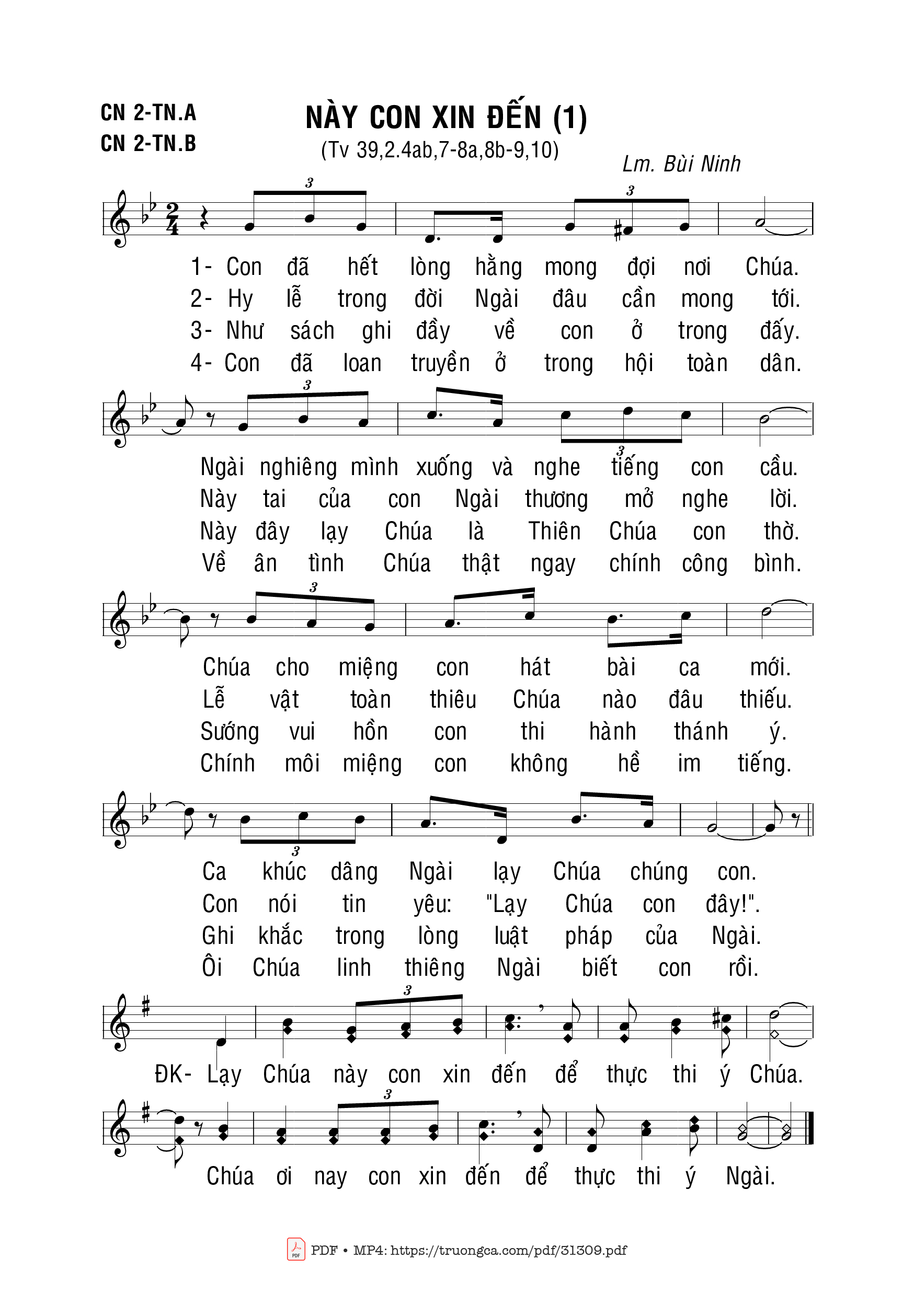 Sheet PDF of Này Con Xin Đến -1