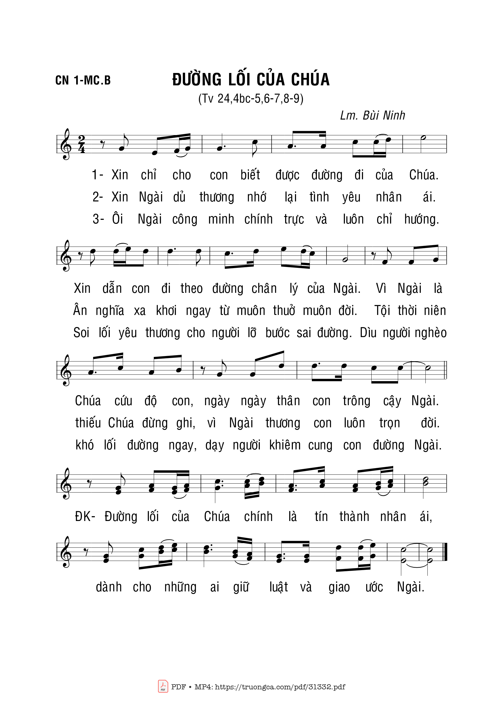 Page 1 of Sheet music PDF Đường Lối Của Chúa - Bùi Ninh