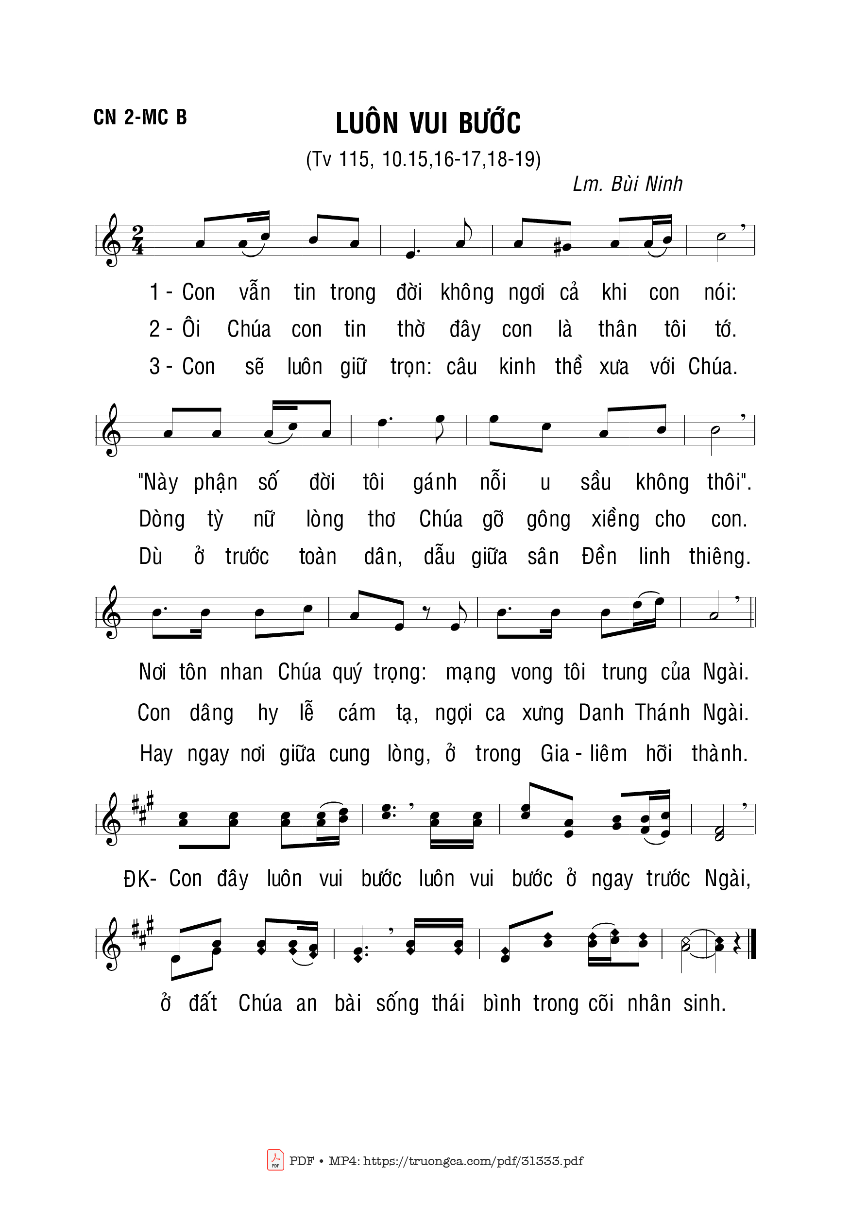 Sheet PDF of Luôn Vui Bước