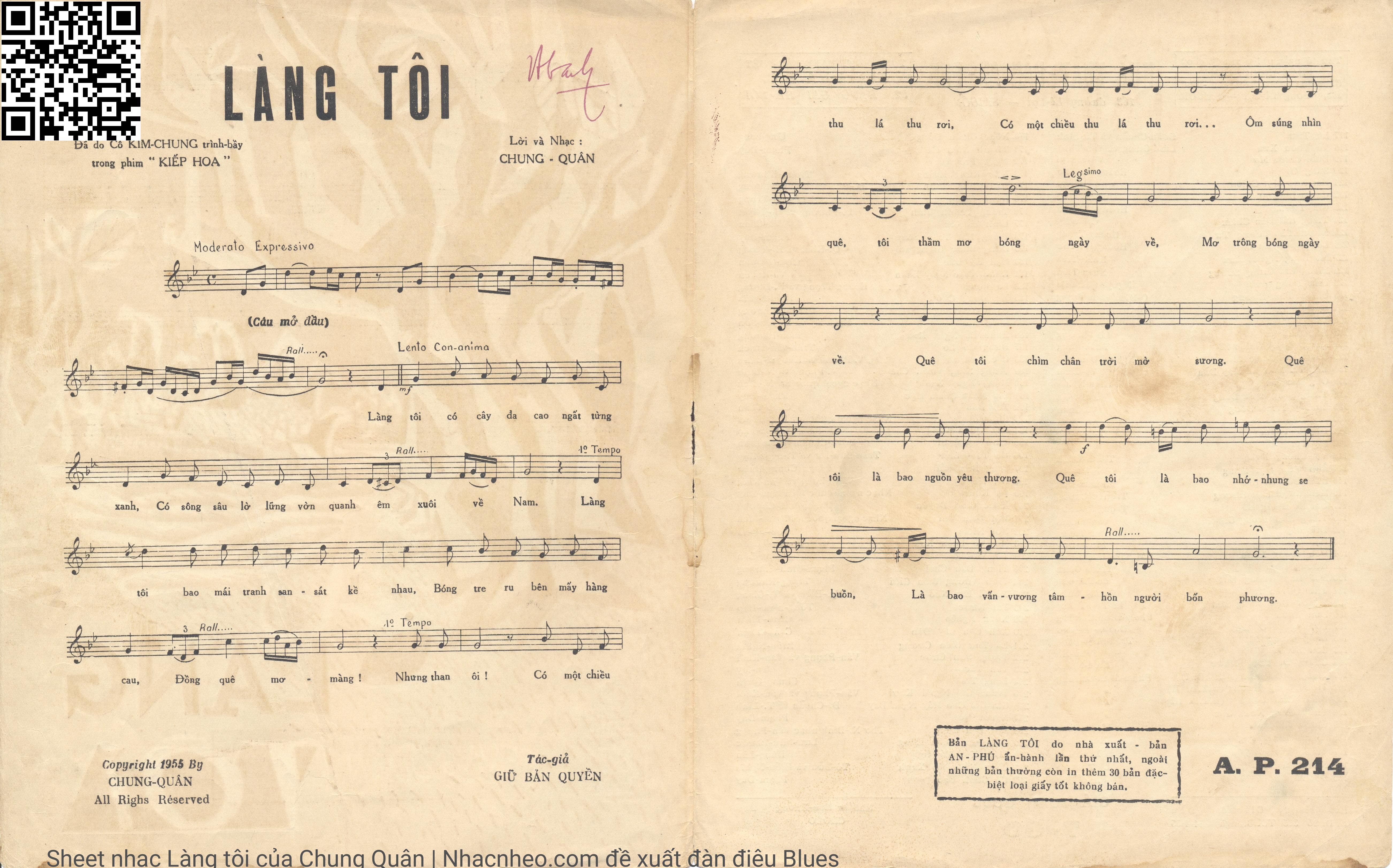 Page 2 of Sheet music PDF Làng tôi - Chung Quân