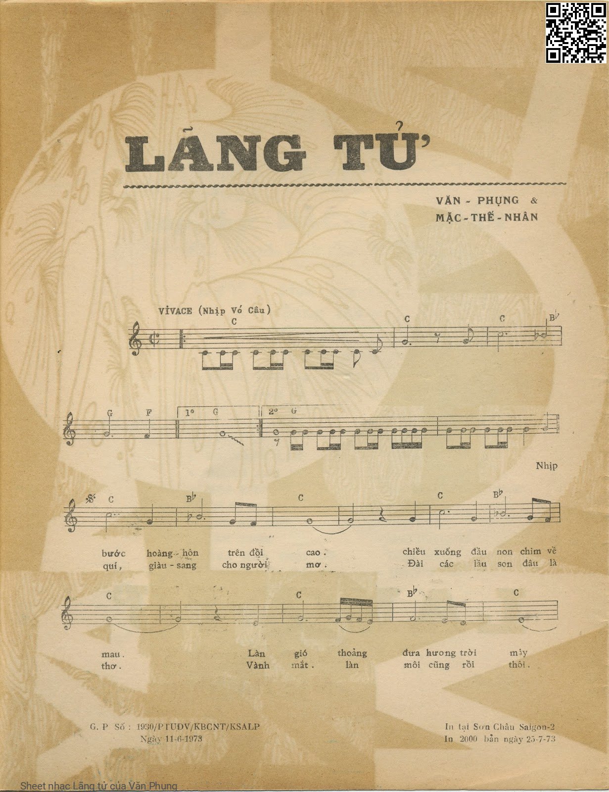 Page 2 of Sheet music PDF Lãng tử - Văn Phụng