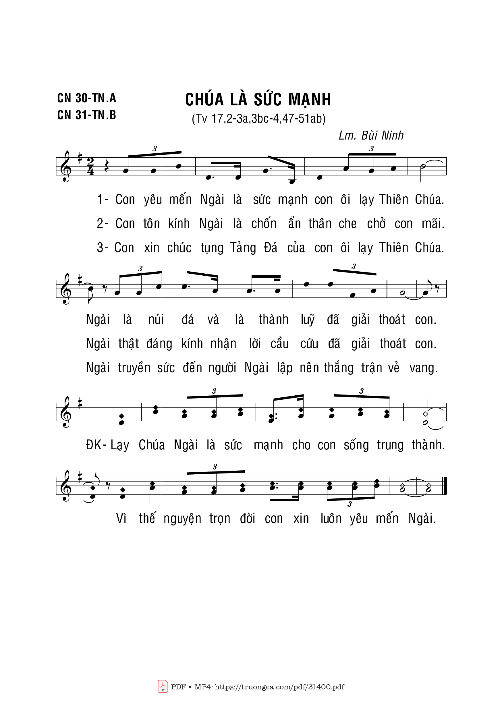 Sheet PDF of Chúa Là Sức Mạnh