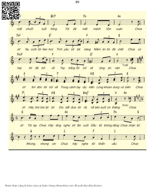 Chúa ơi Chiều nay trong Thánh Đường tôi cúi đầu, Trang 2