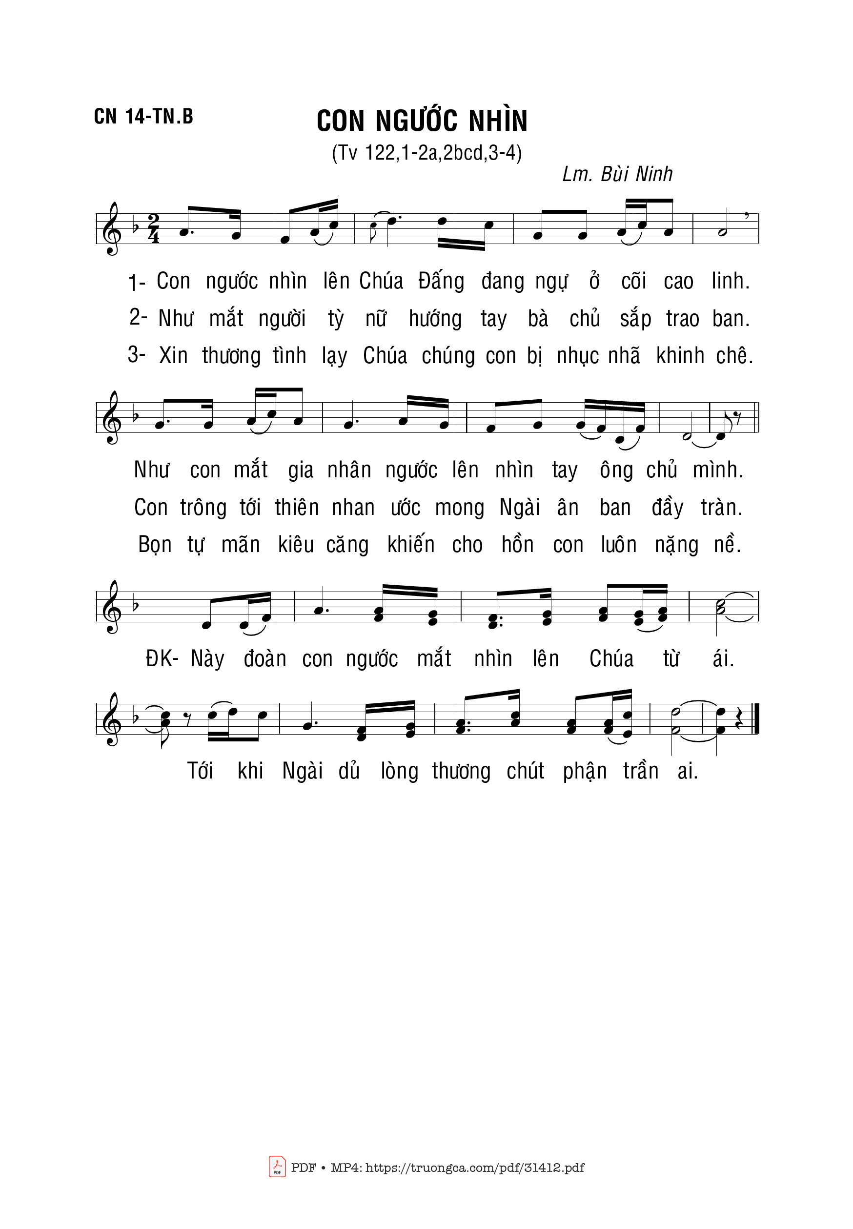 Sheet PDF of Con Ngước Nhìn