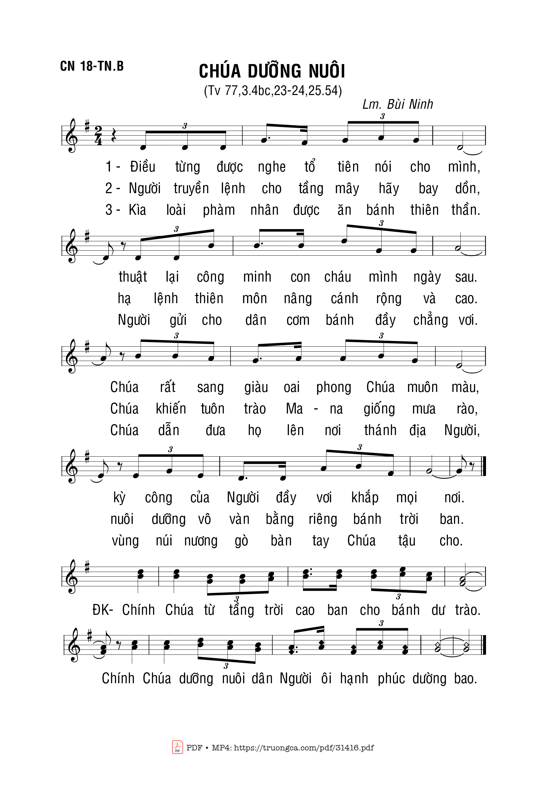 Sheet PDF of Chúa Dưỡng Nuôi