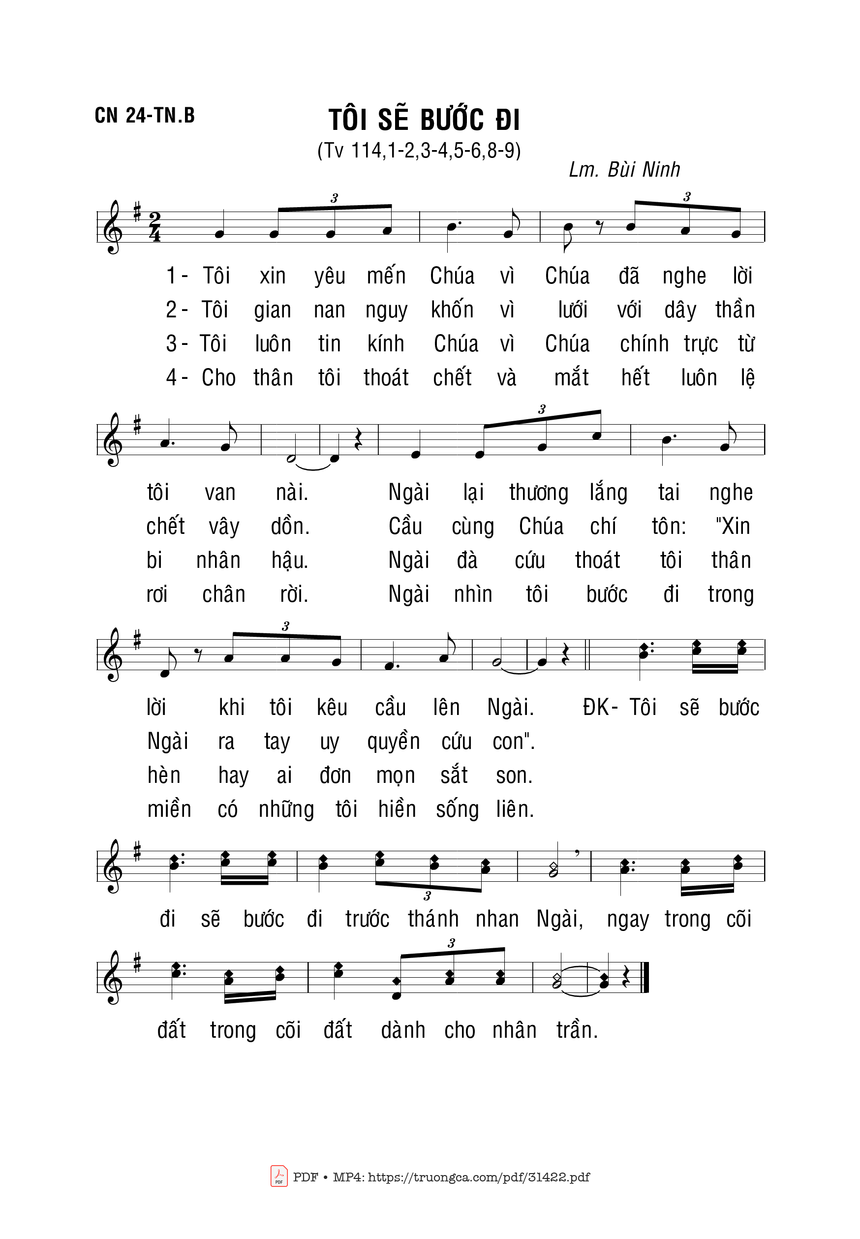 Sheet PDF of Tôi Sẽ Bước Đi