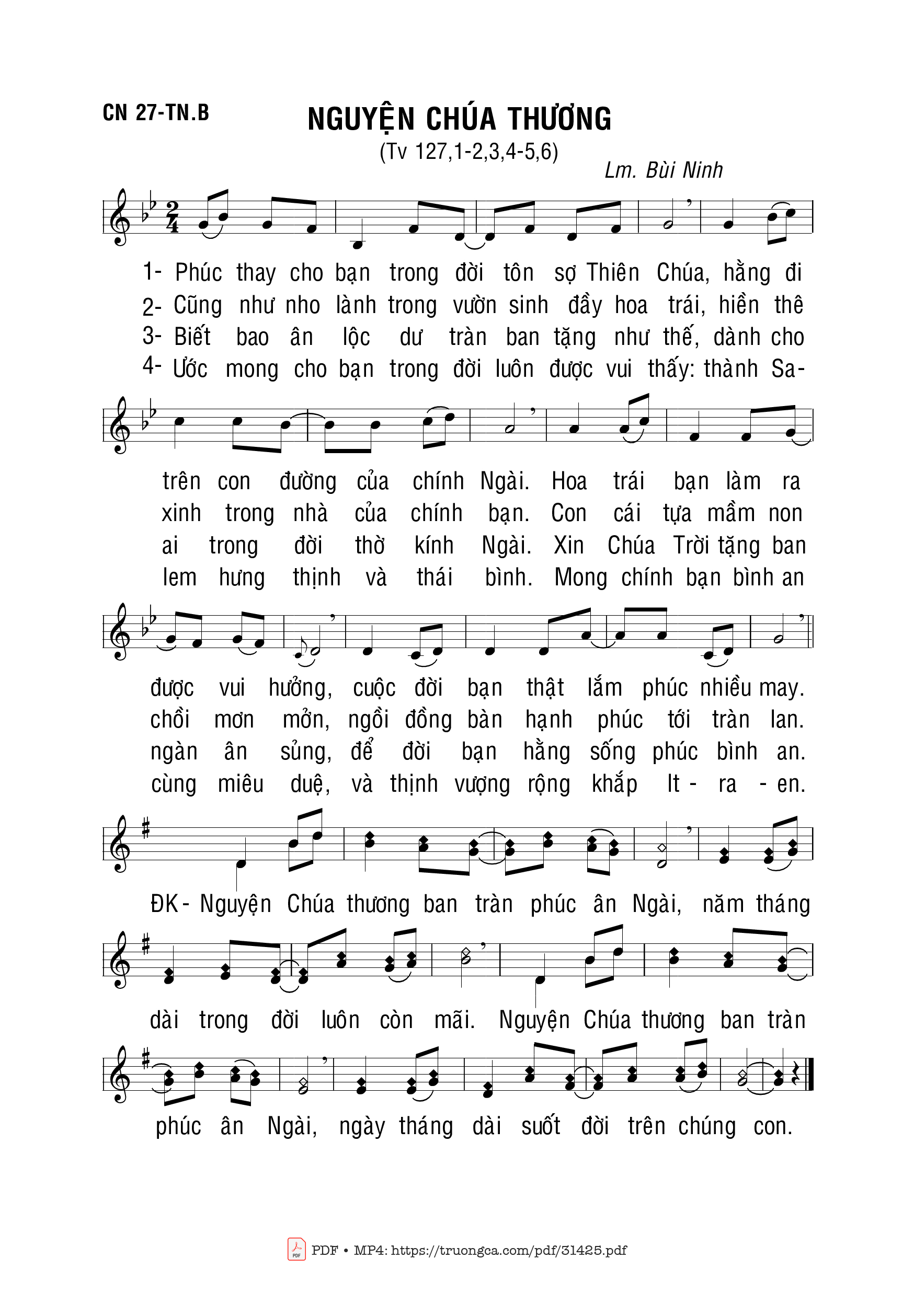 Page 1 of Sheet music PDF Nguyện Chúa Thương - Bùi Ninh