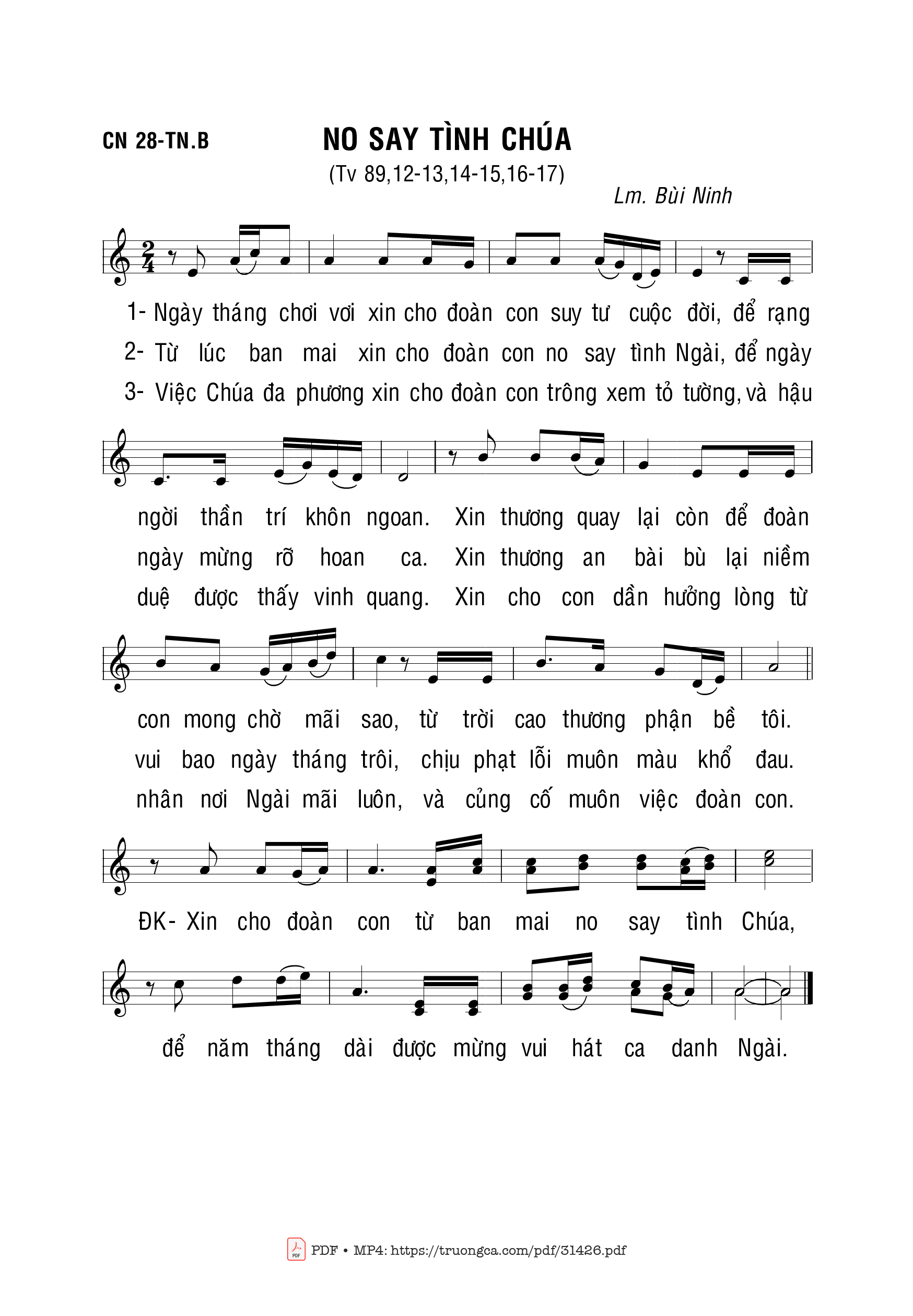 Sheet PDF of No Say Tình Chúa