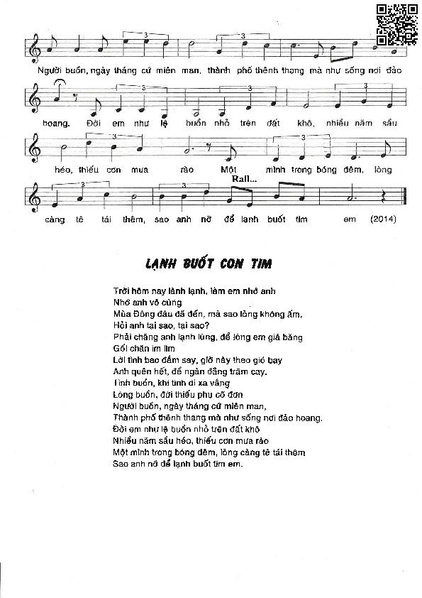 Page 2 of Sheet music PDF Lạnh buốt con tim - Lê Dinh