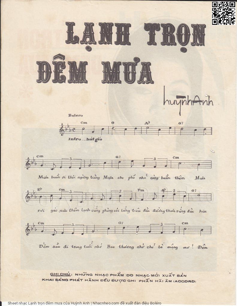 Page 2 of Sheet music PDF Lạnh trọn đêm mưa - Huỳnh Anh