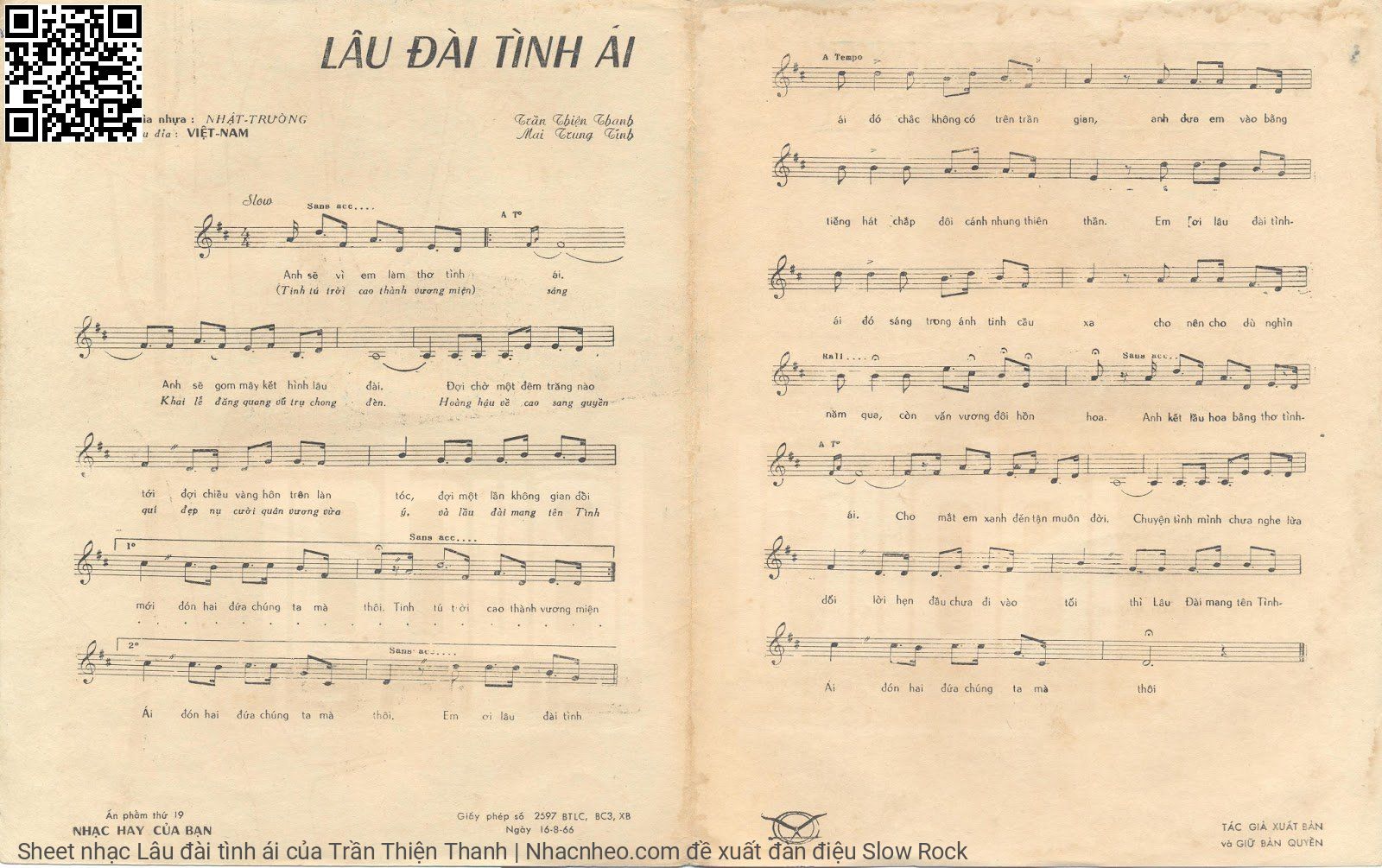 Page 2 of Sheet music PDF Lâu đài tình ái - Trần Thiện Thanh