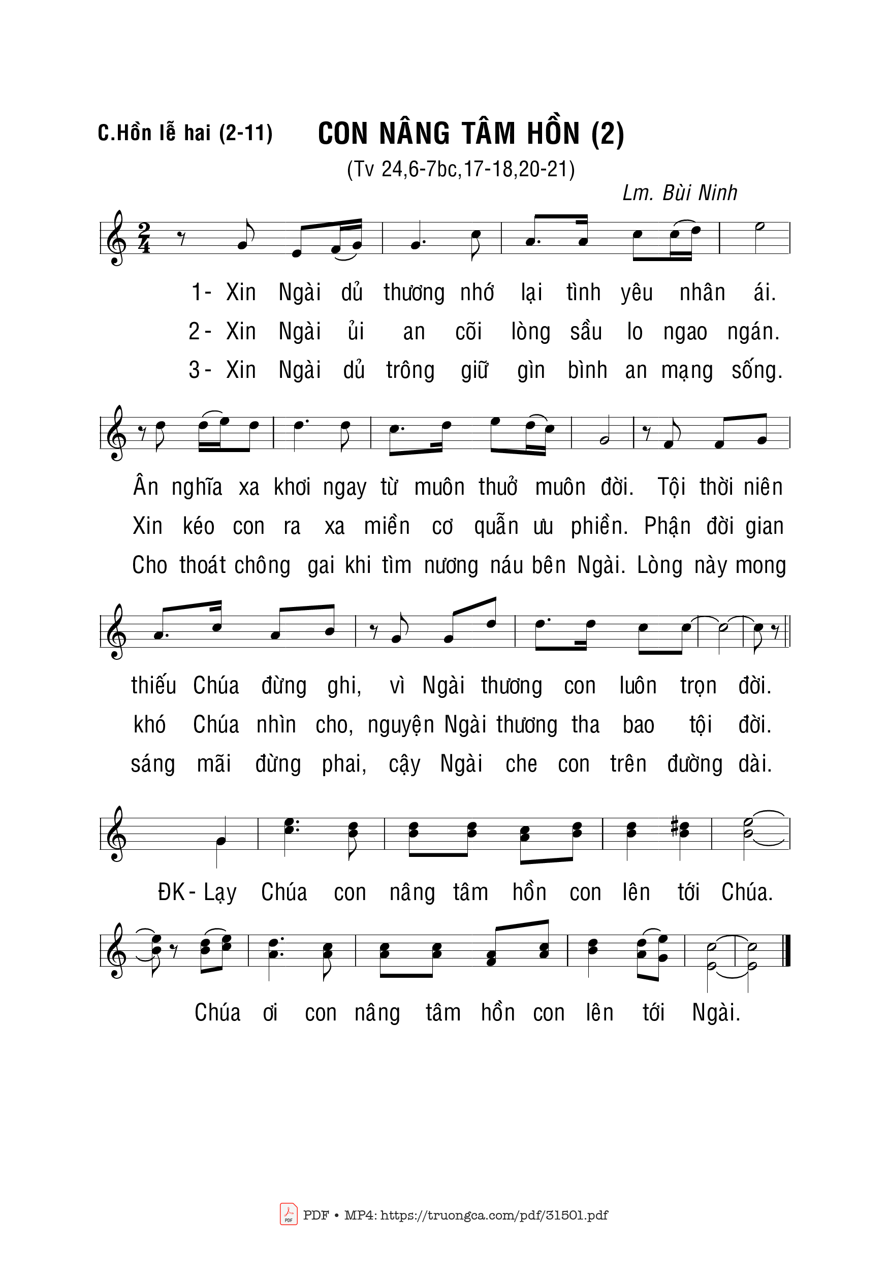 Page 1 of Sheet music PDF Con Nâng Tâm Hồn Ii - Bùi Ninh