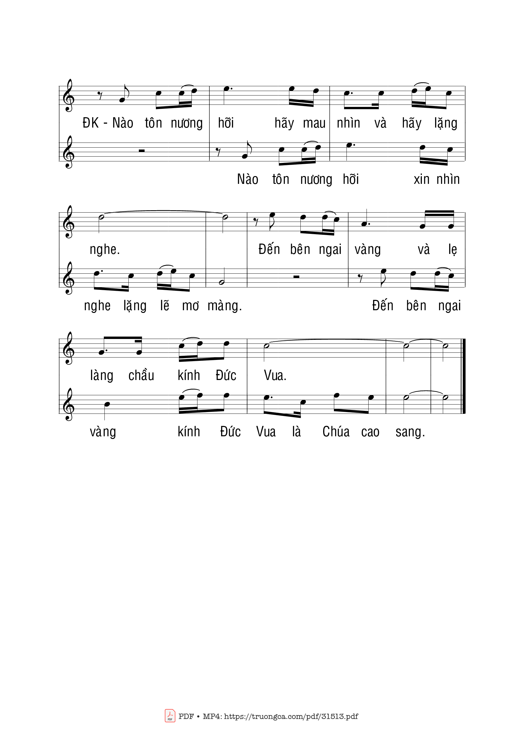 Page 2 of Sheet music PDF Thánh Vịnh 44, Nào Tôn Nương - Bùi Ninh