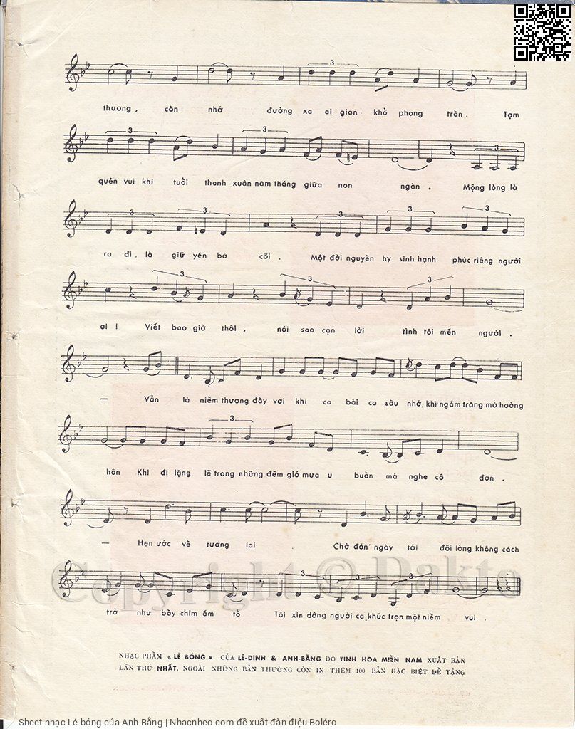 Page 3 of Sheet music PDF Lẻ bóng - Anh Bằng