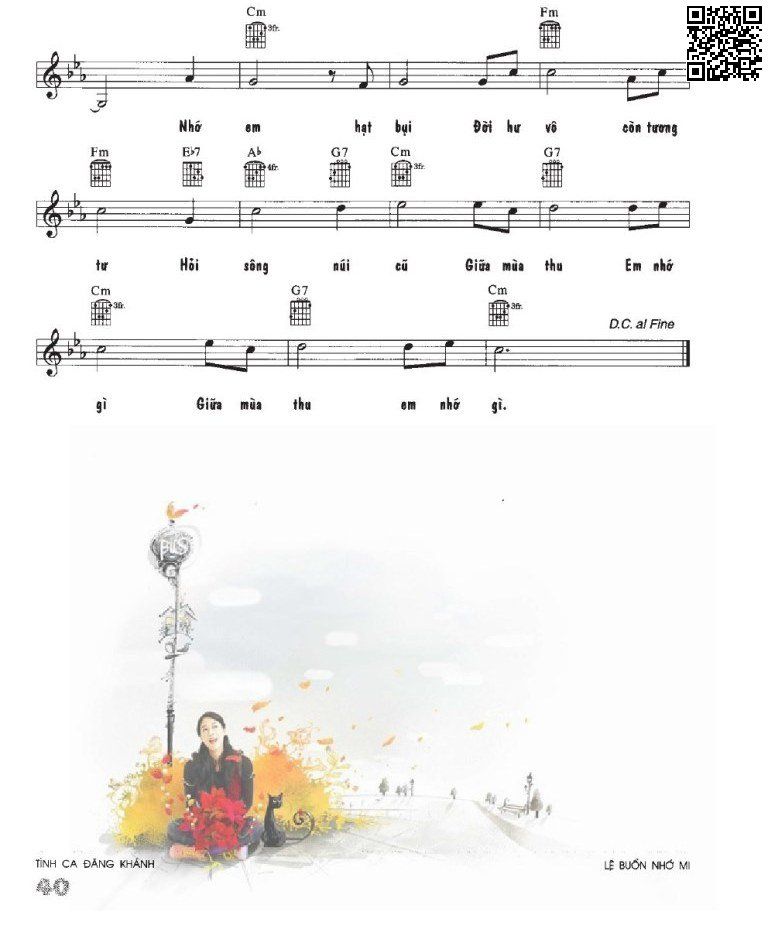 Page 3 of Sheet music PDF Lệ buồn nhớ mi - Đăng Khánh