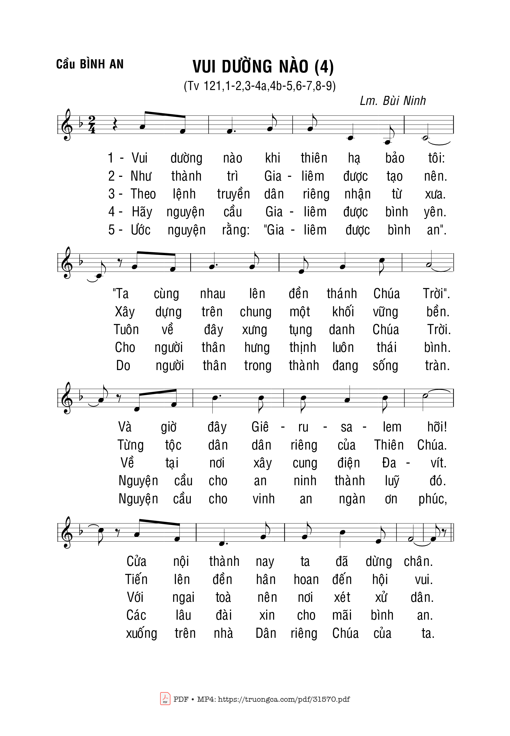 Sheet PDF of Thánh Vịnh 121, Vui Dường Nào (4