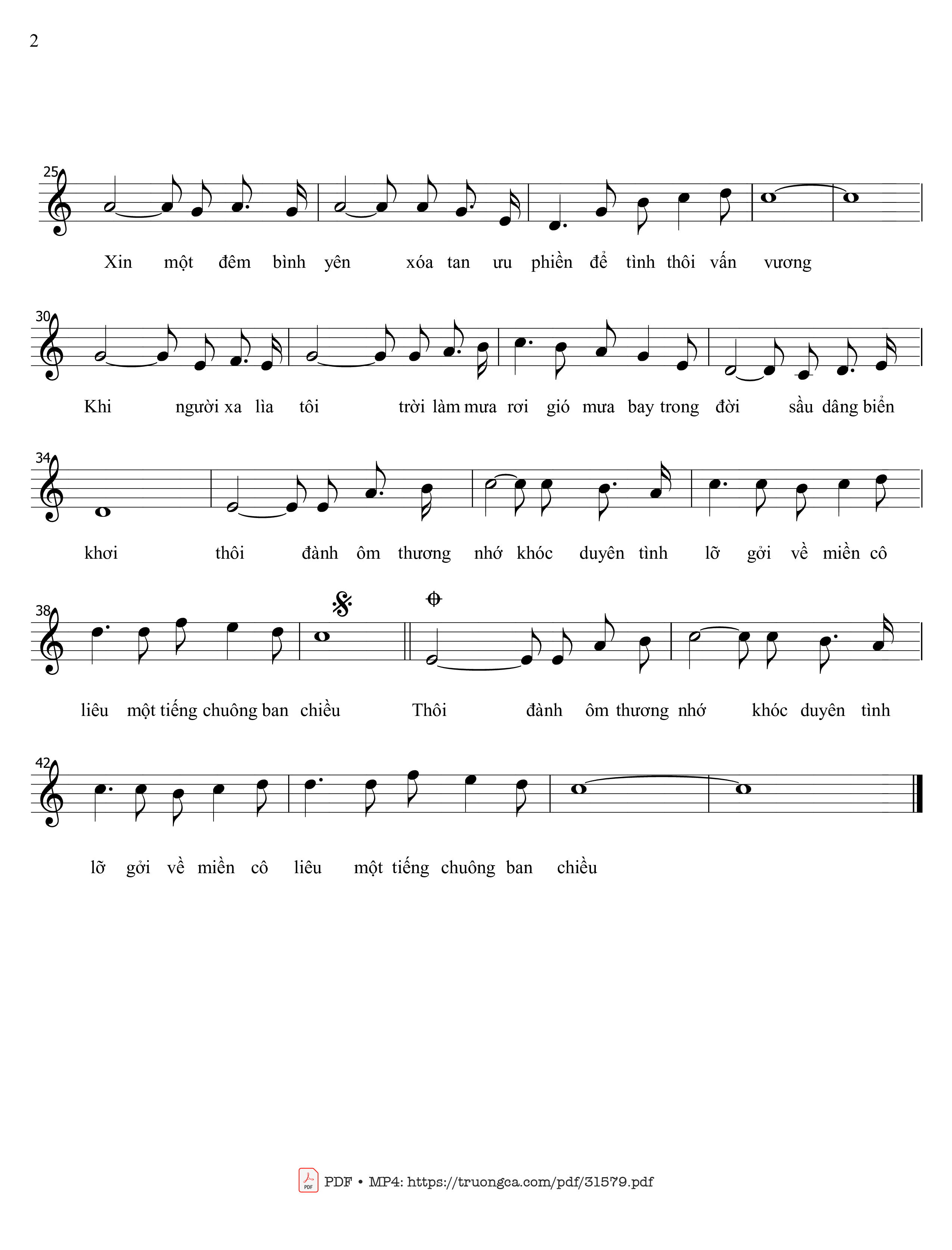 Page 2 of Sheet music PDF Khi người xa tôi - Nguyễn Hoàng Đô