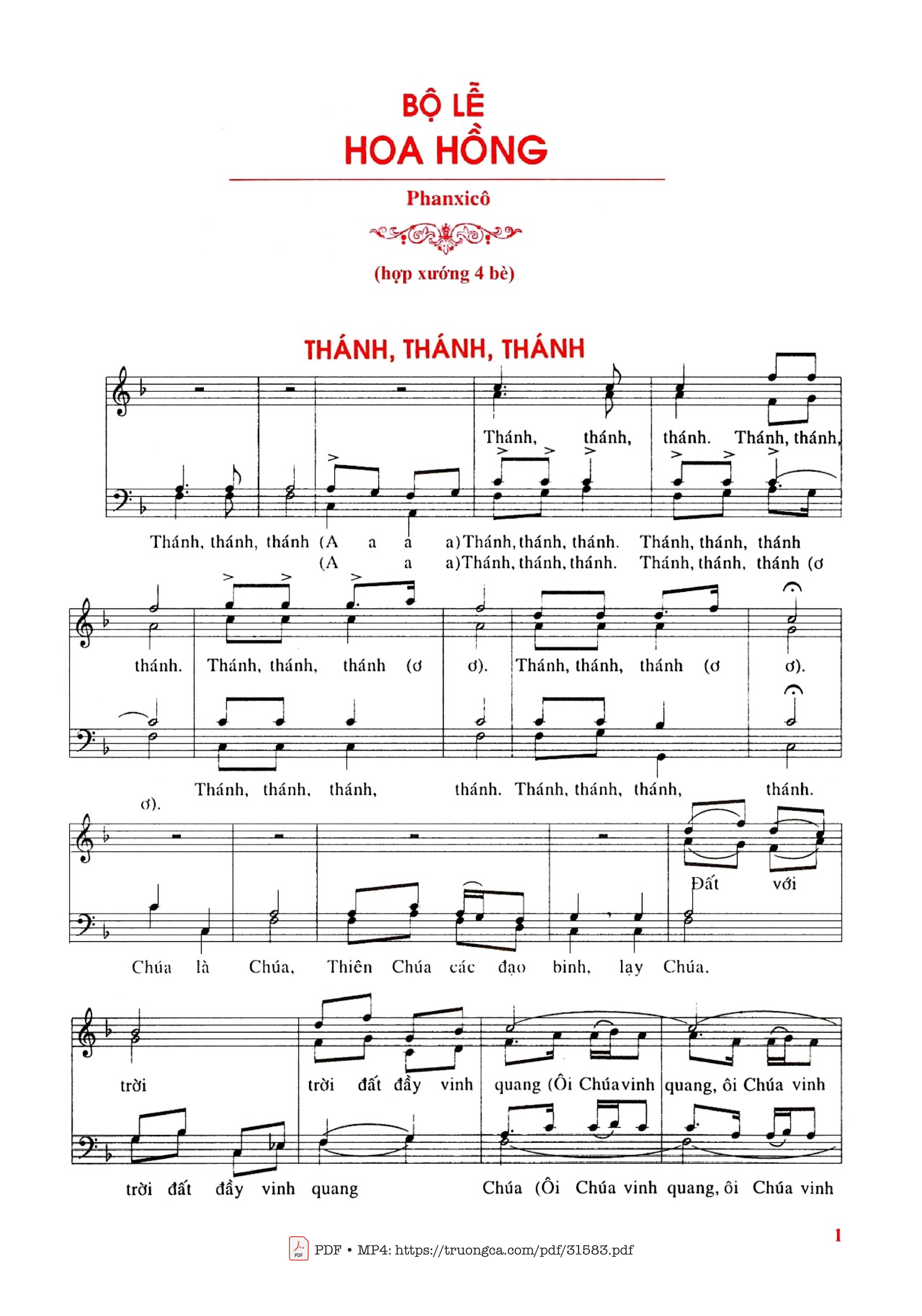 Page 3 of Sheet music PDF Bộ Lễ Hoa Hồng (4 Bè) - Phanxico