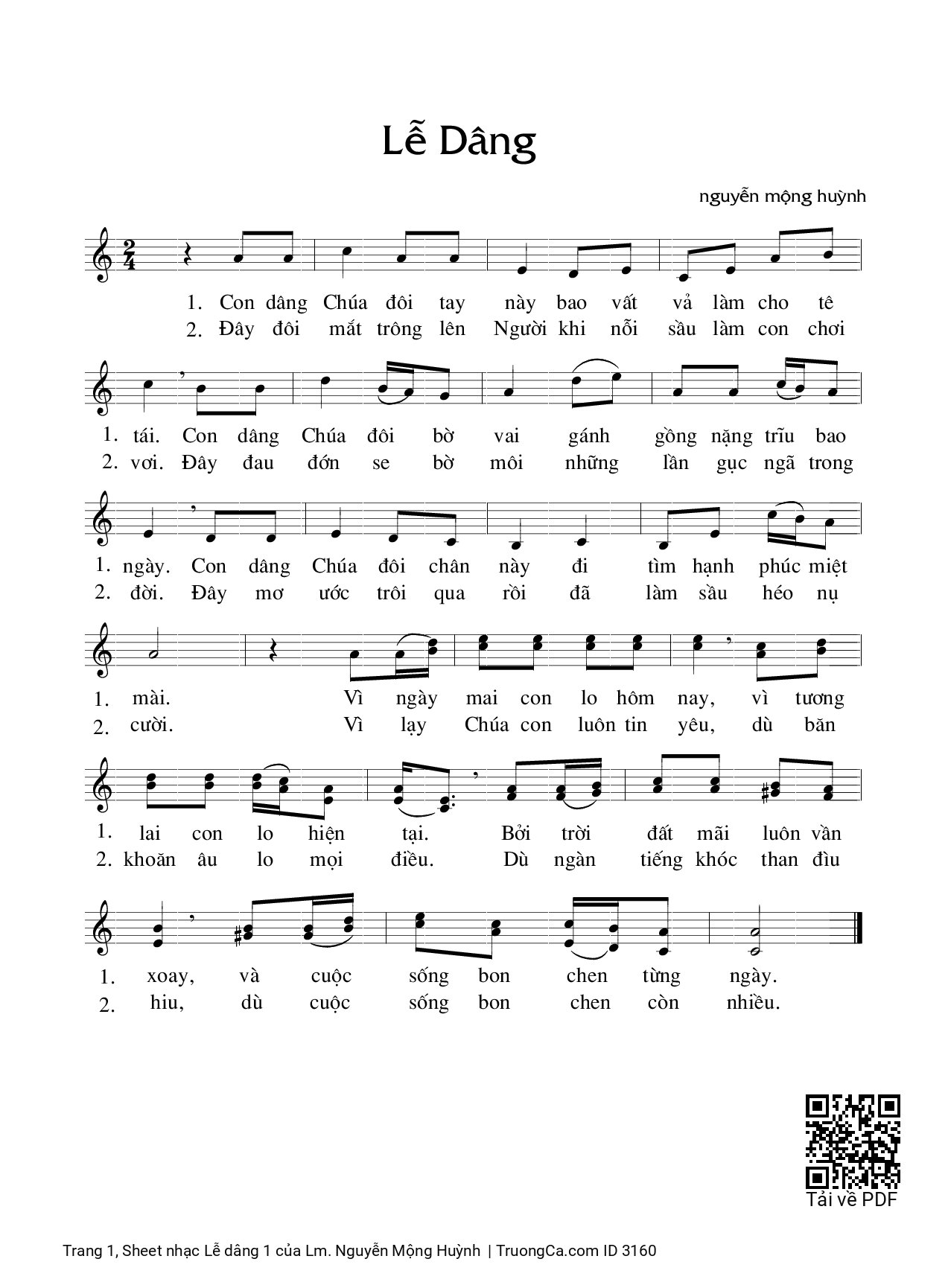 Lễ dâng - Lm. Nguyễn Mộng Huỳnh