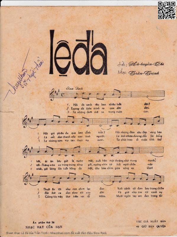 Page 2 of Sheet music PDF Lệ đá - Trần Trịnh