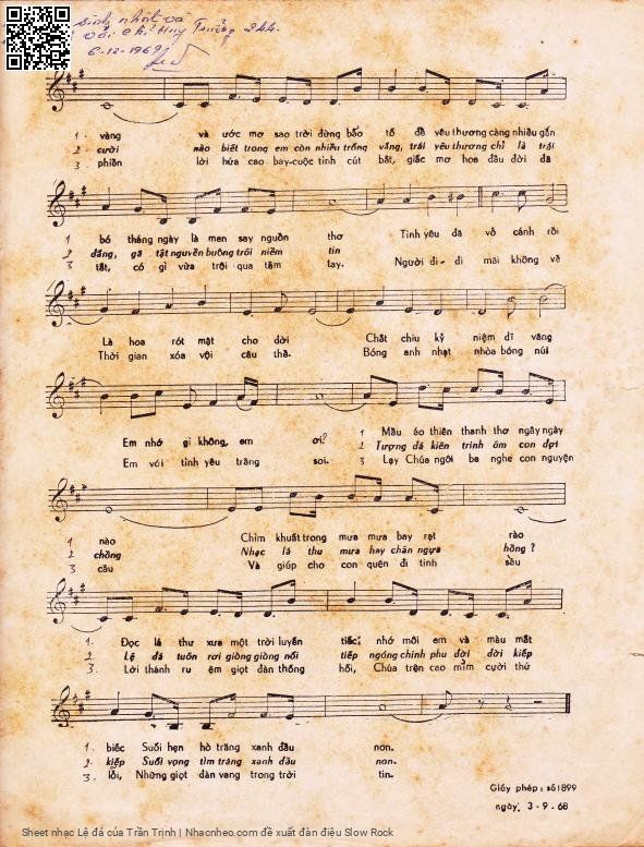 Page 3 of Sheet music PDF Lệ đá - Trần Trịnh