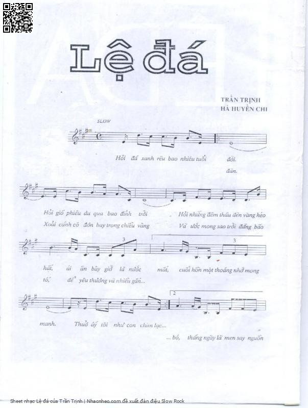 Page 6 of Sheet music PDF Lệ đá - Trần Trịnh