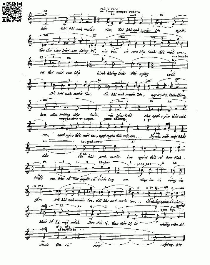 Page 2 of Sheet music PDF Lệ đá xanh - Cung Tiến